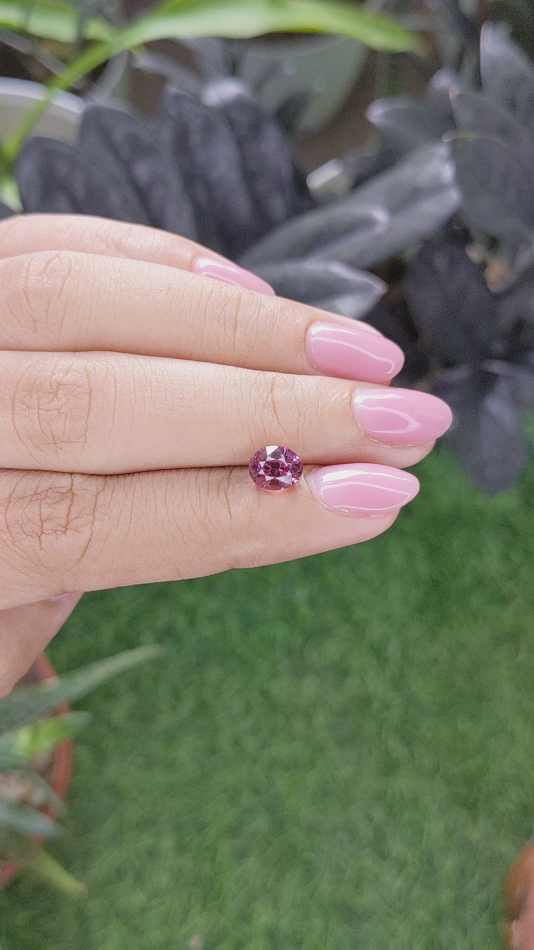1.65 Ct. Purple Malaya Garnet from Tanzania Size Video