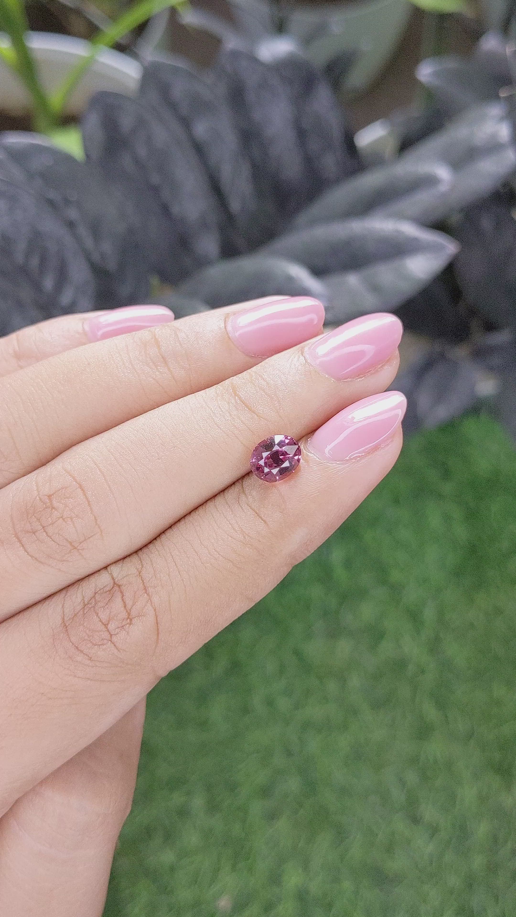 1.65 Ct. Purple Malaya Garnet from Tanzania Size Video