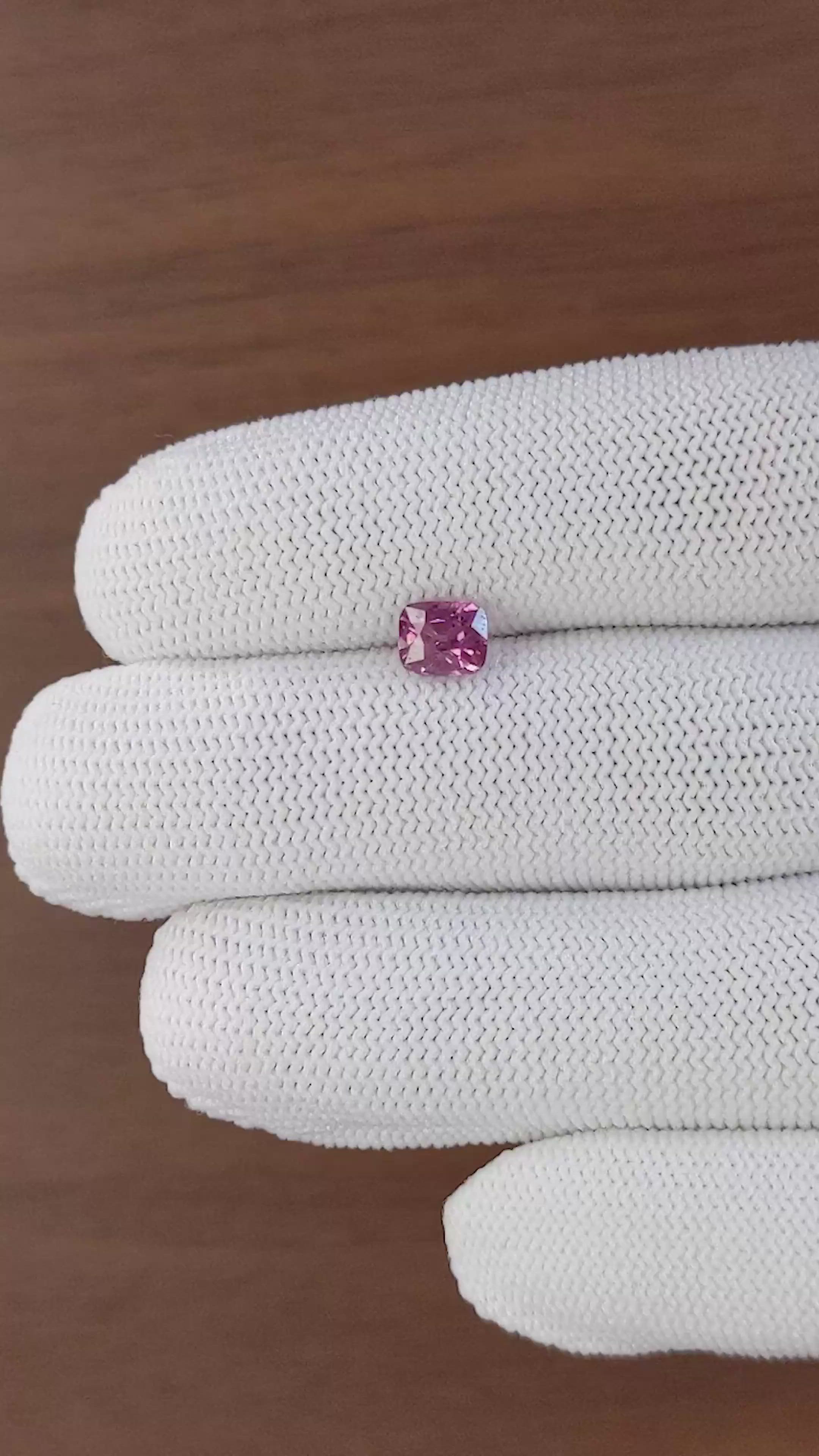 1.28 Ct. Pink Malaya Garnet from Tanzania Size Video