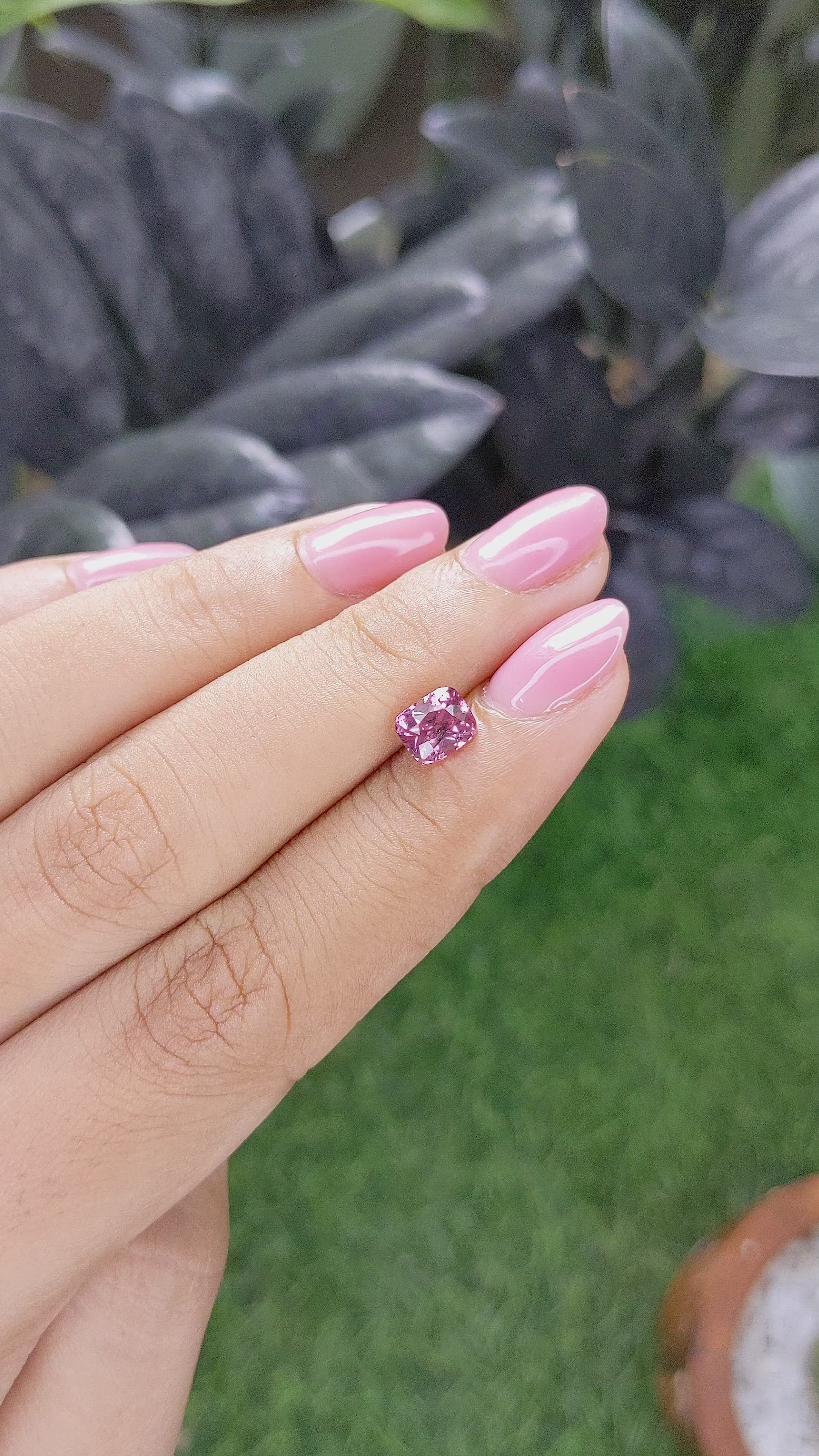 1.28 Ct. Pink Malaya Garnet from Tanzania Size Video