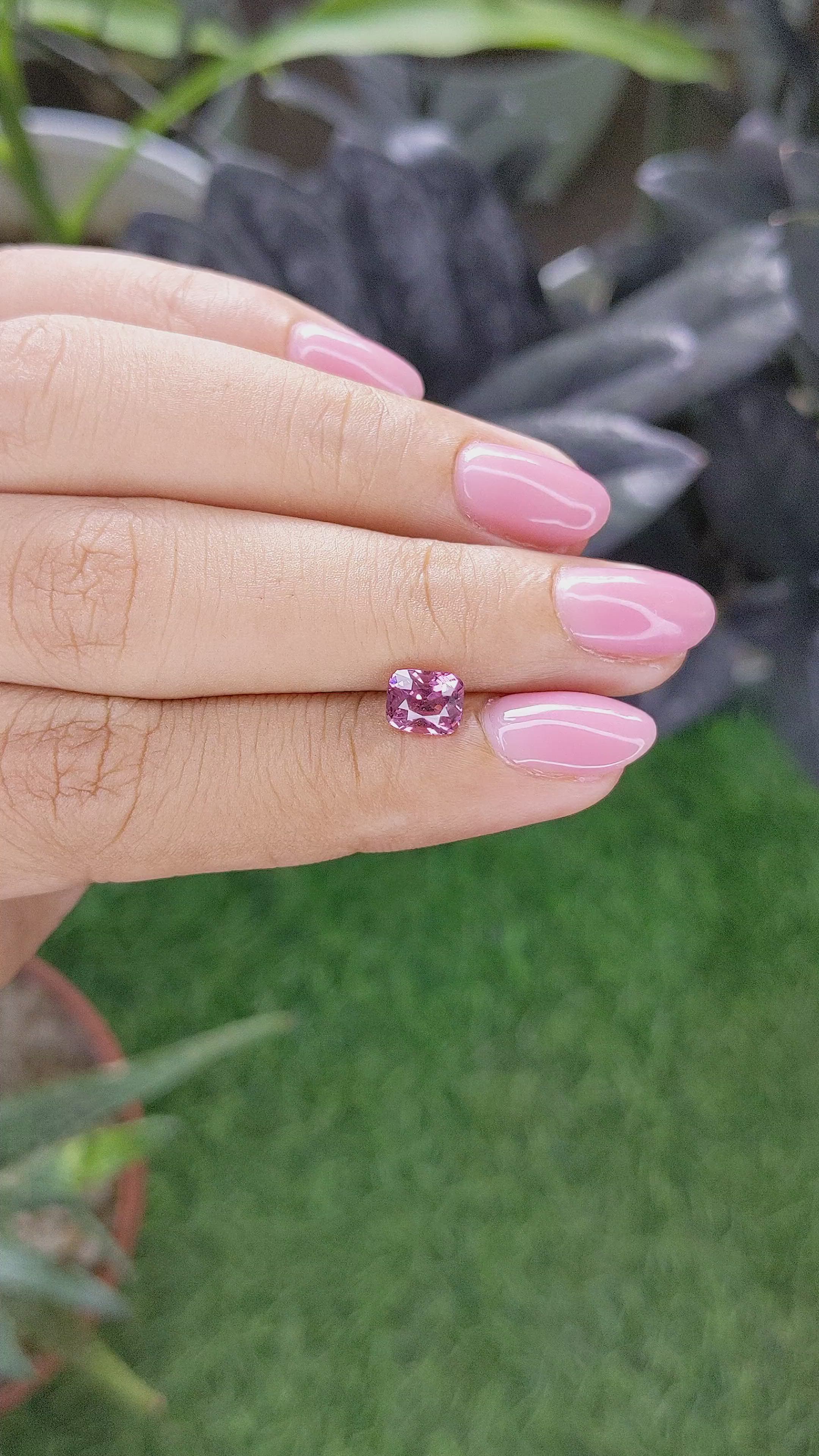 1.28 Ct. Pink Malaya Garnet from Tanzania Size Video
