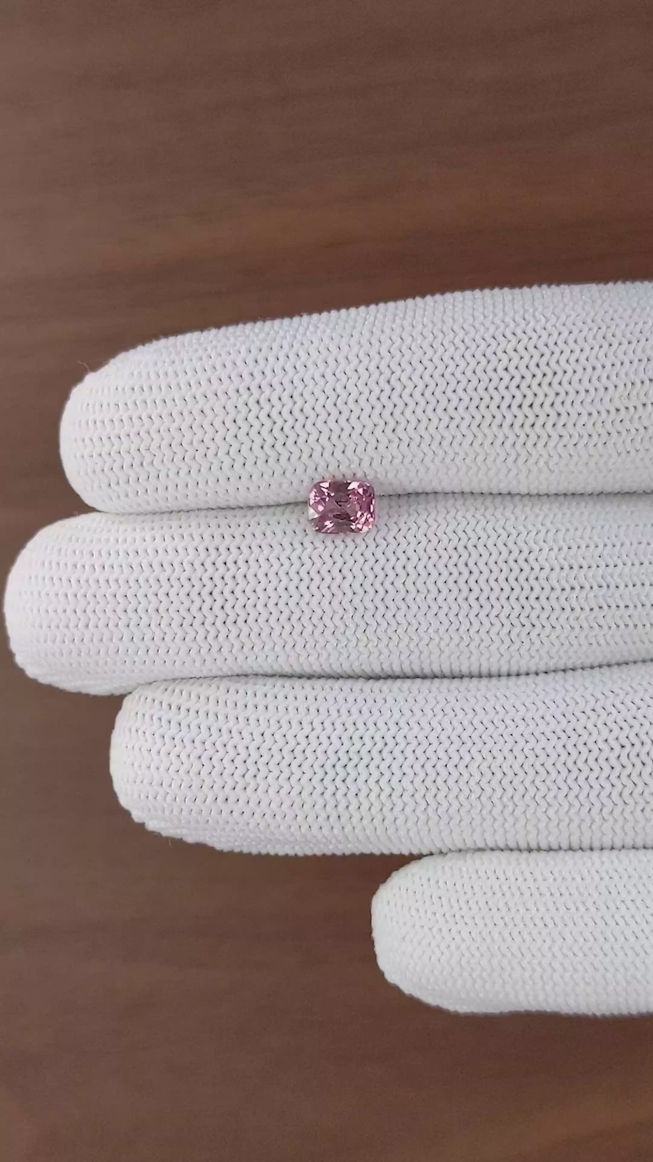 1.12 Ct. Pink Malaya Garnet from Tanzania Size Video