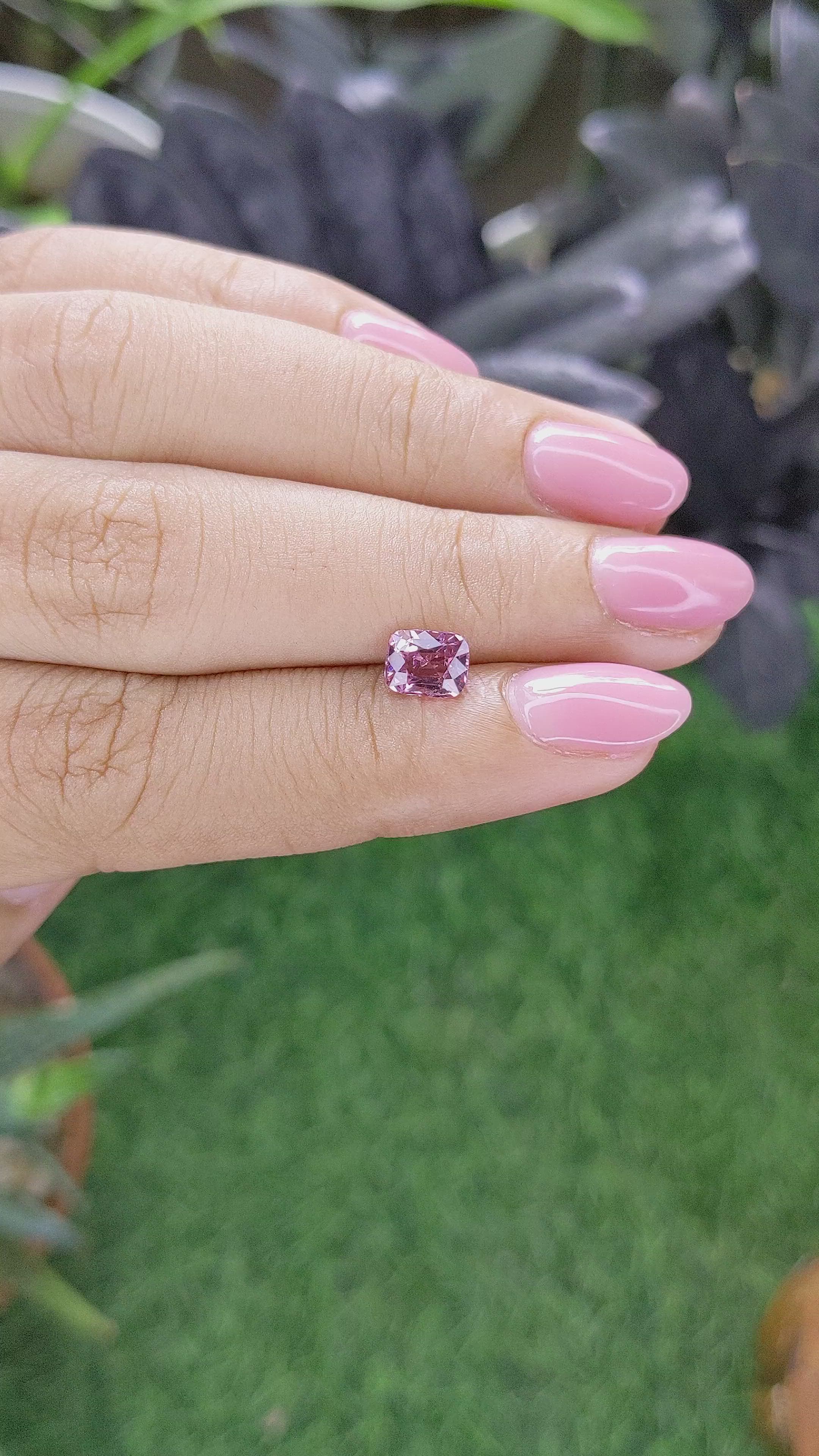 1.12 Ct. Pink Malaya Garnet from Tanzania Size Video