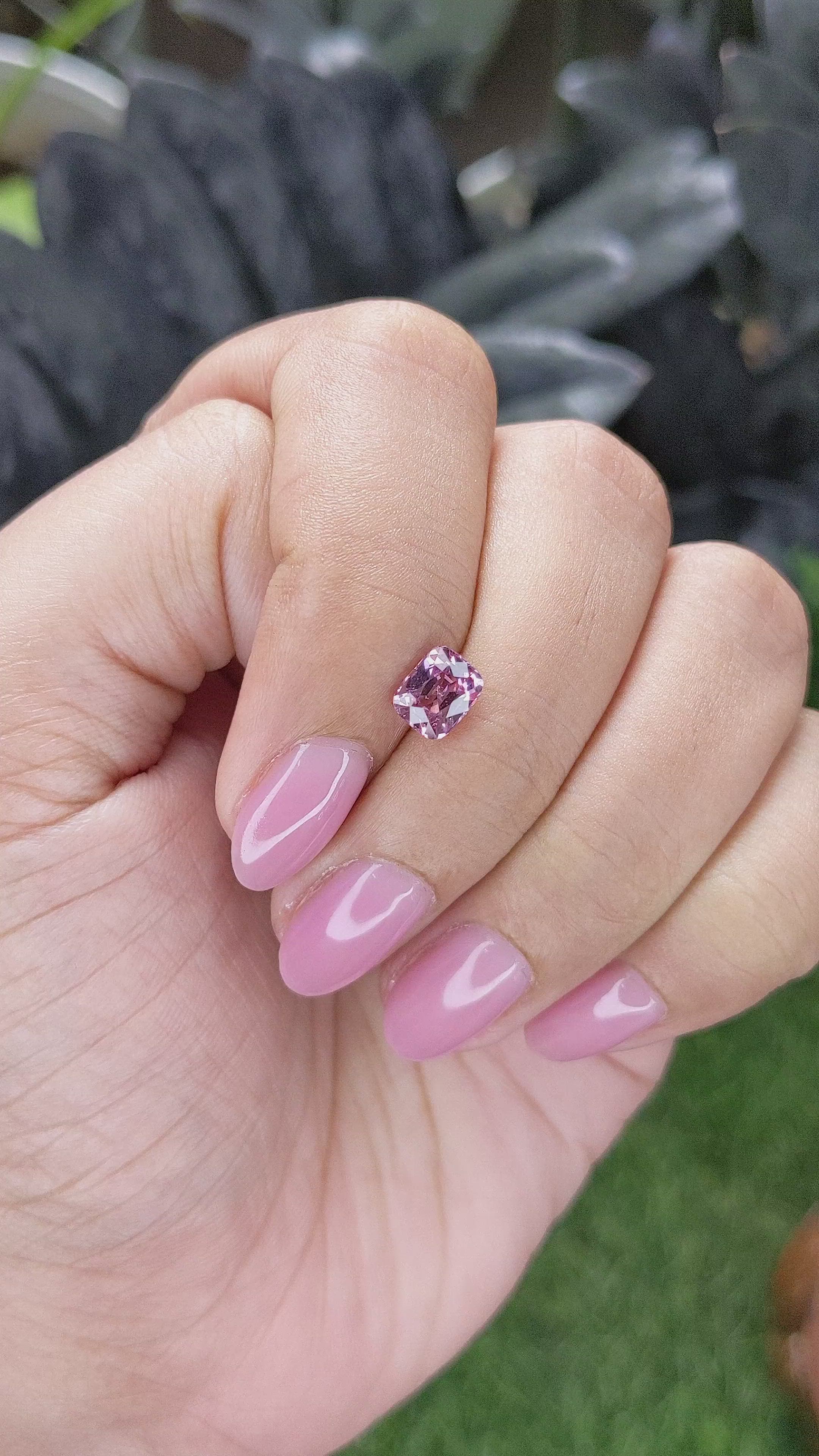 1.12 Ct. Pink Malaya Garnet from Tanzania Size Video