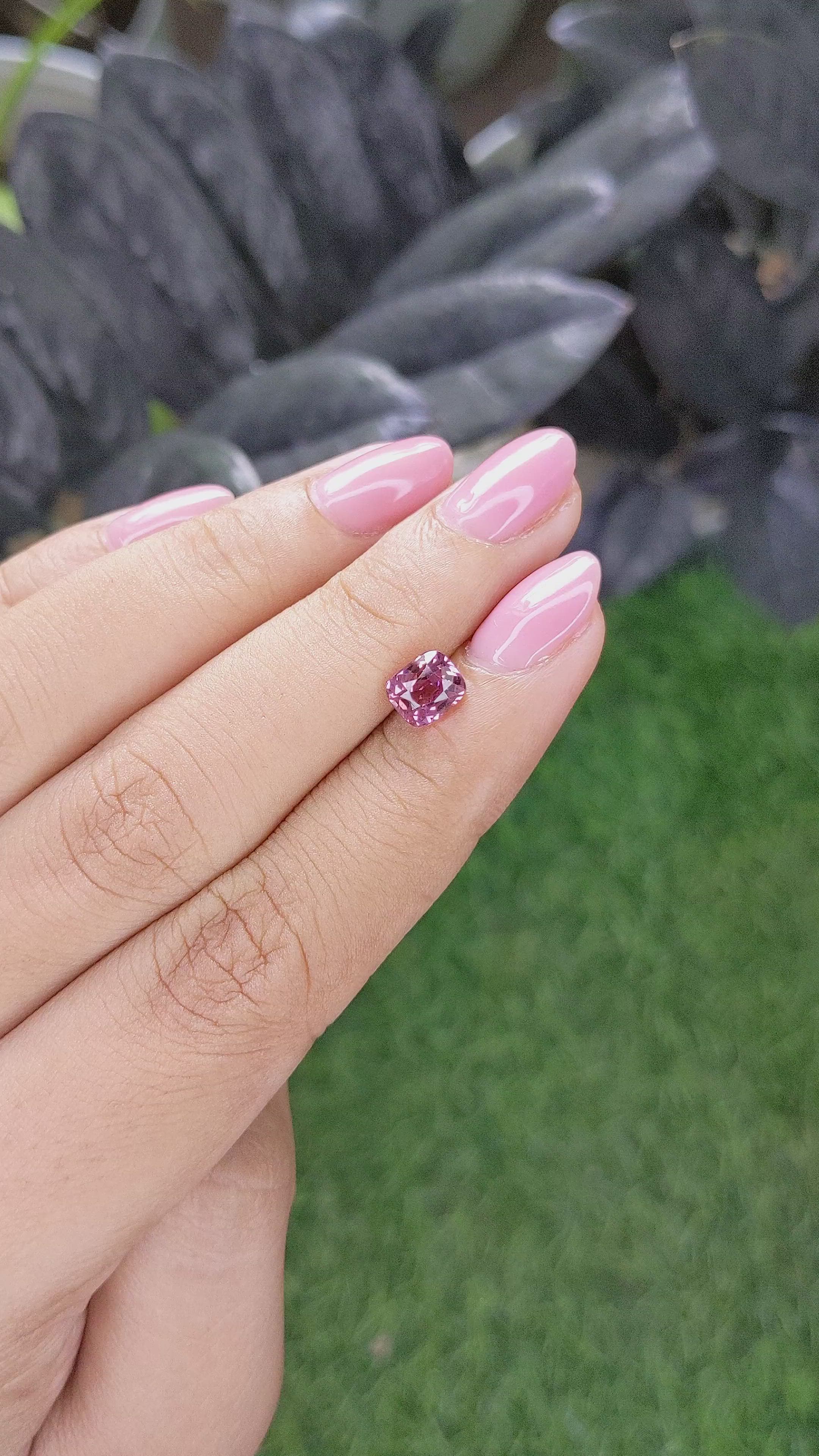1.35 Ct. Pink Malaya Garnet from Tanzania Size Video
