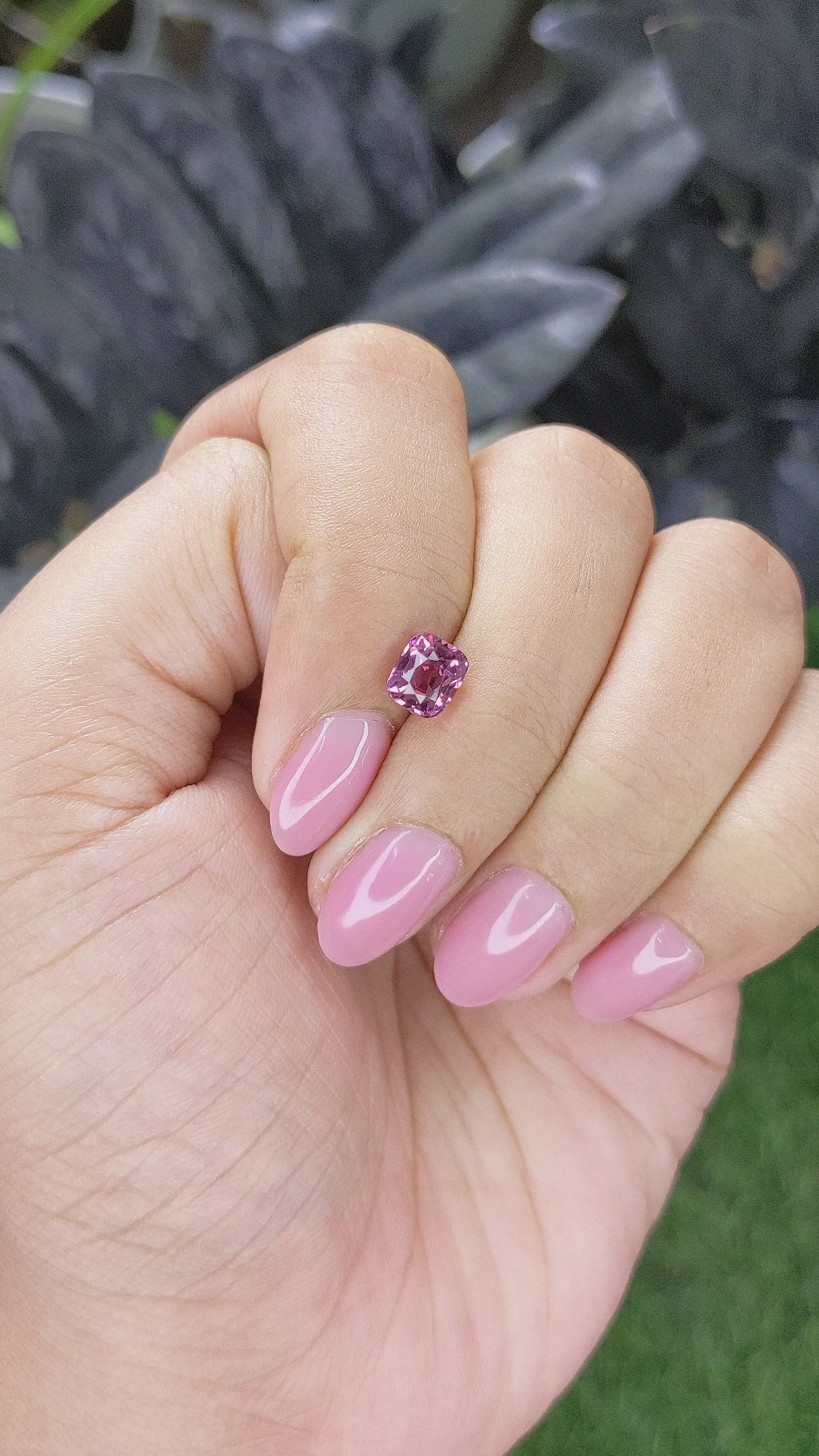 1.35 Ct. Pink Malaya Garnet from Tanzania Size Video