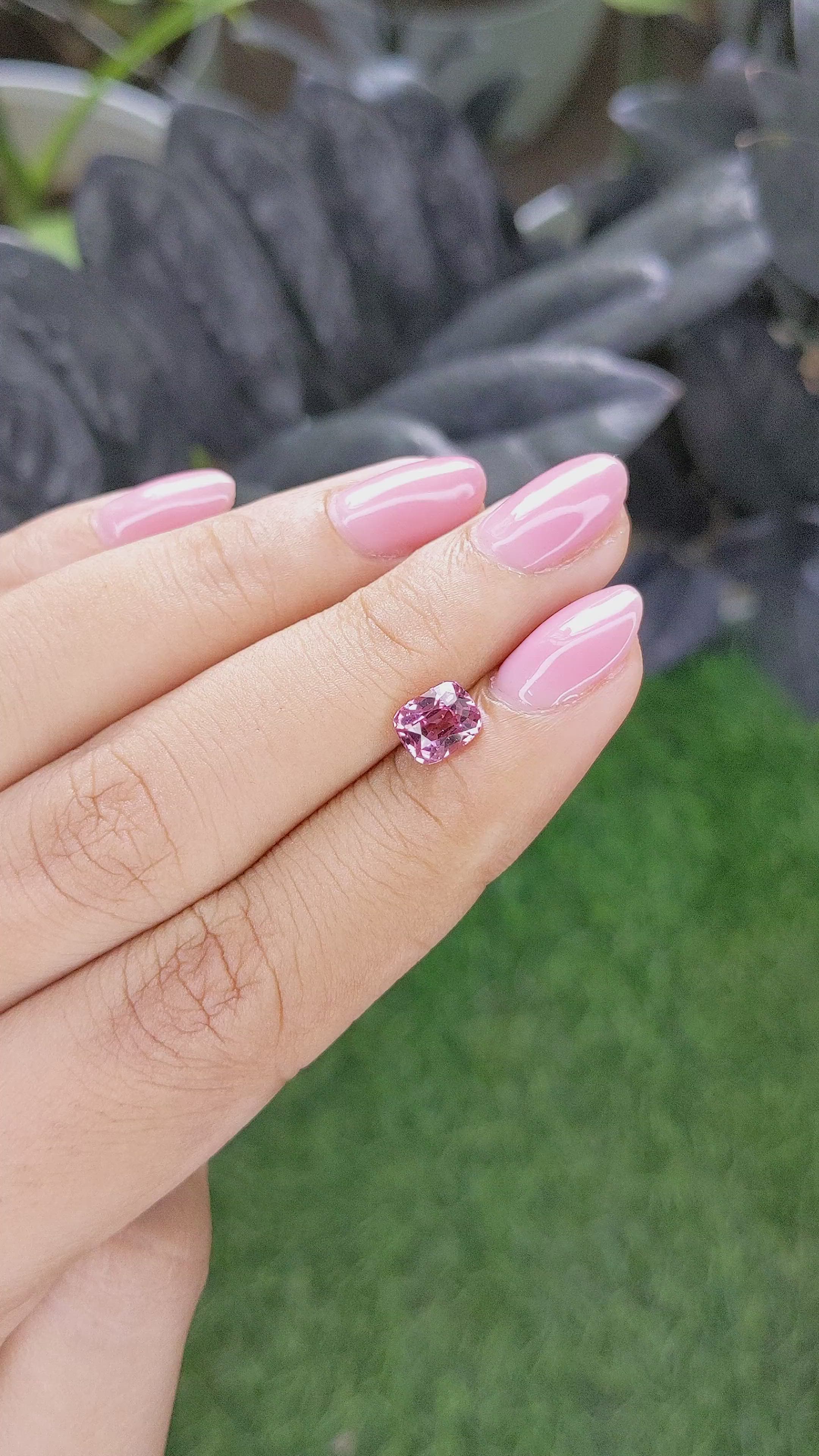 1.37 Ct. Pink Malaya Garnet from Tanzania Size Video