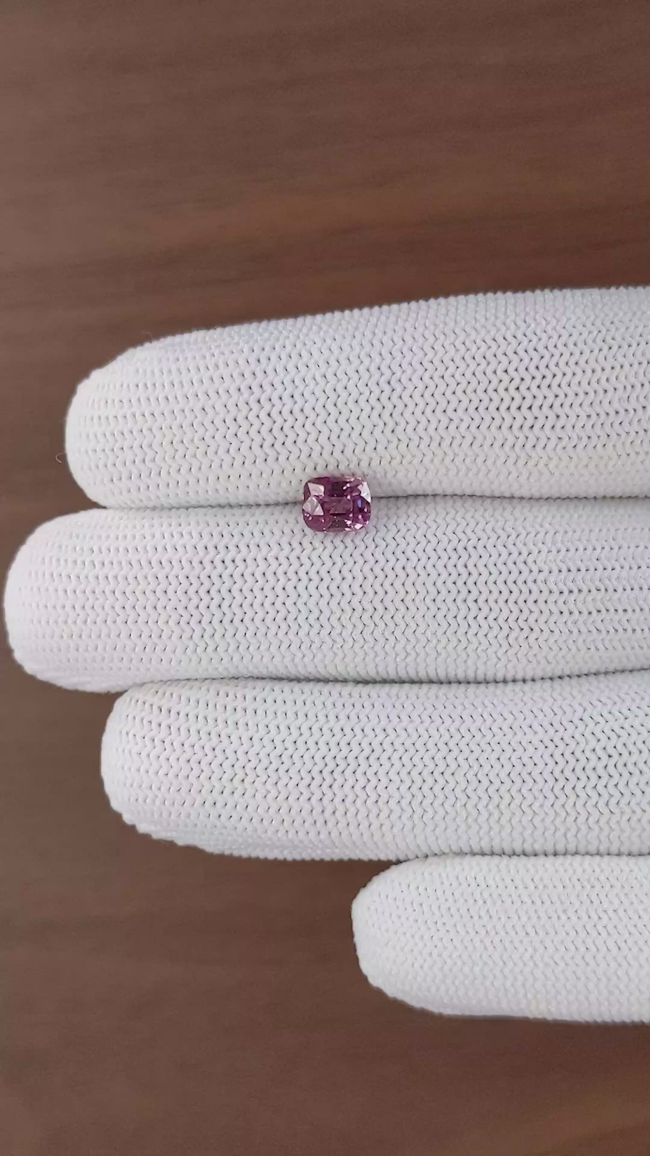 1.37 Ct. Pink Malaya Garnet from Tanzania Size Video