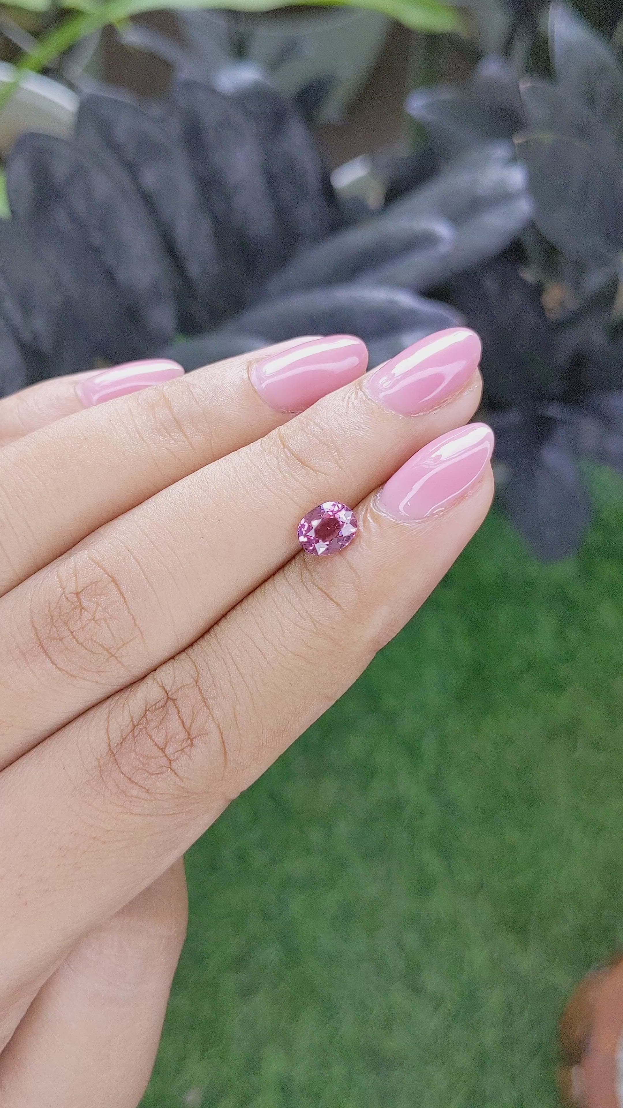 1.11 Ct. Pink Malaya Garnet from Tanzania Size Video