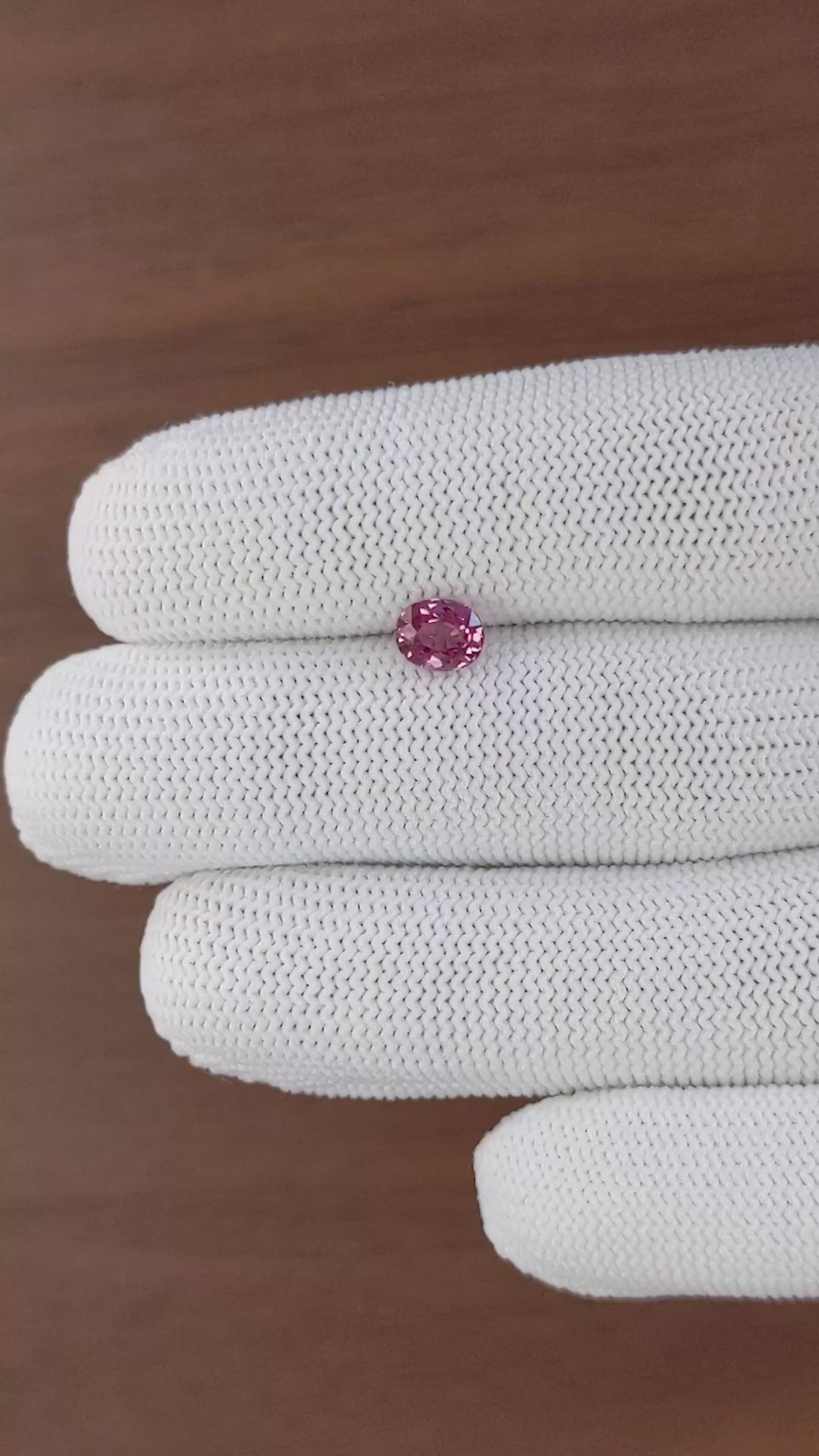 1.11 Ct. Pink Malaya Garnet from Tanzania Size Video
