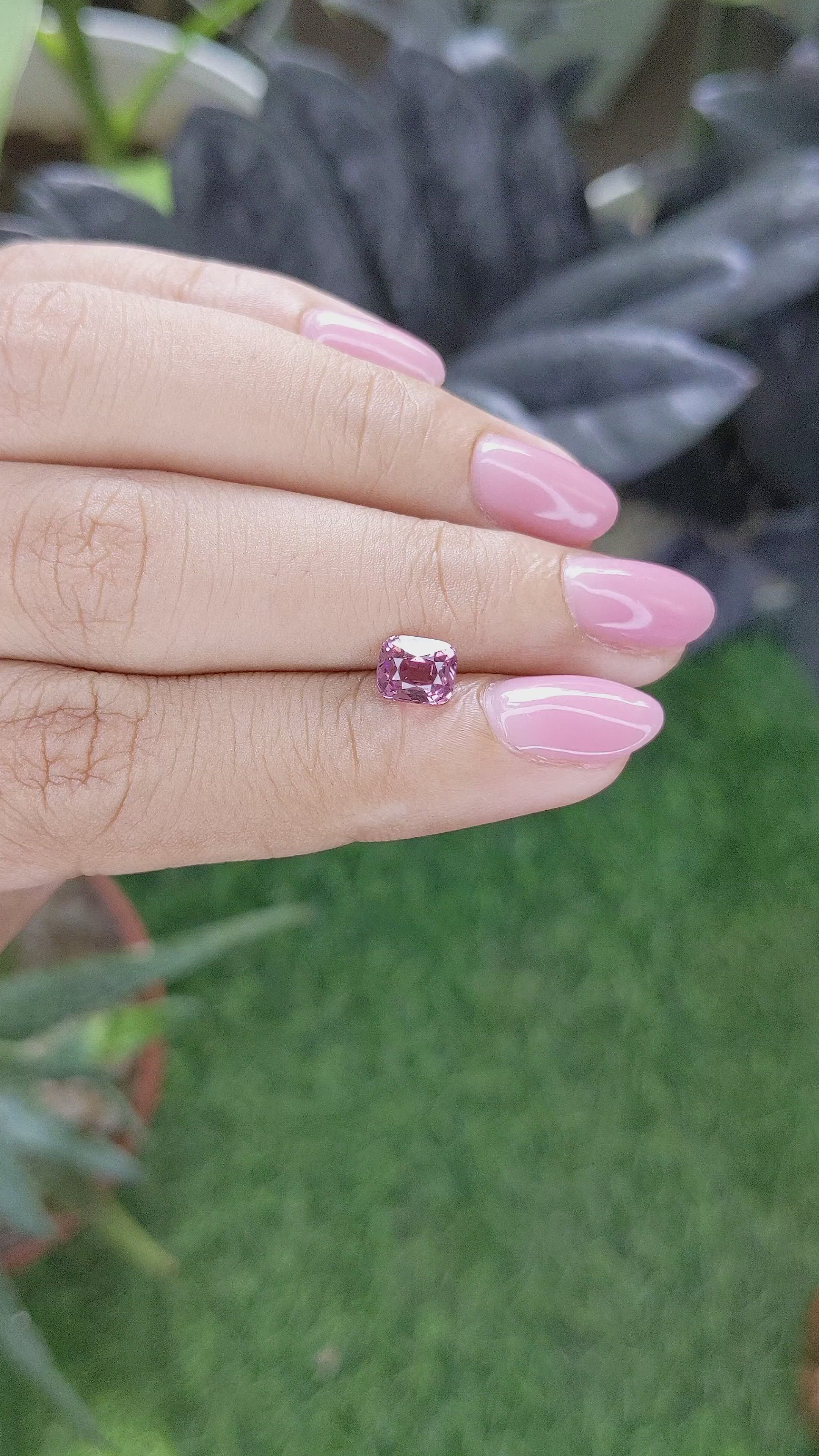 1.20 Ct. Pink Malaya Garnet from Tanzania Size Video