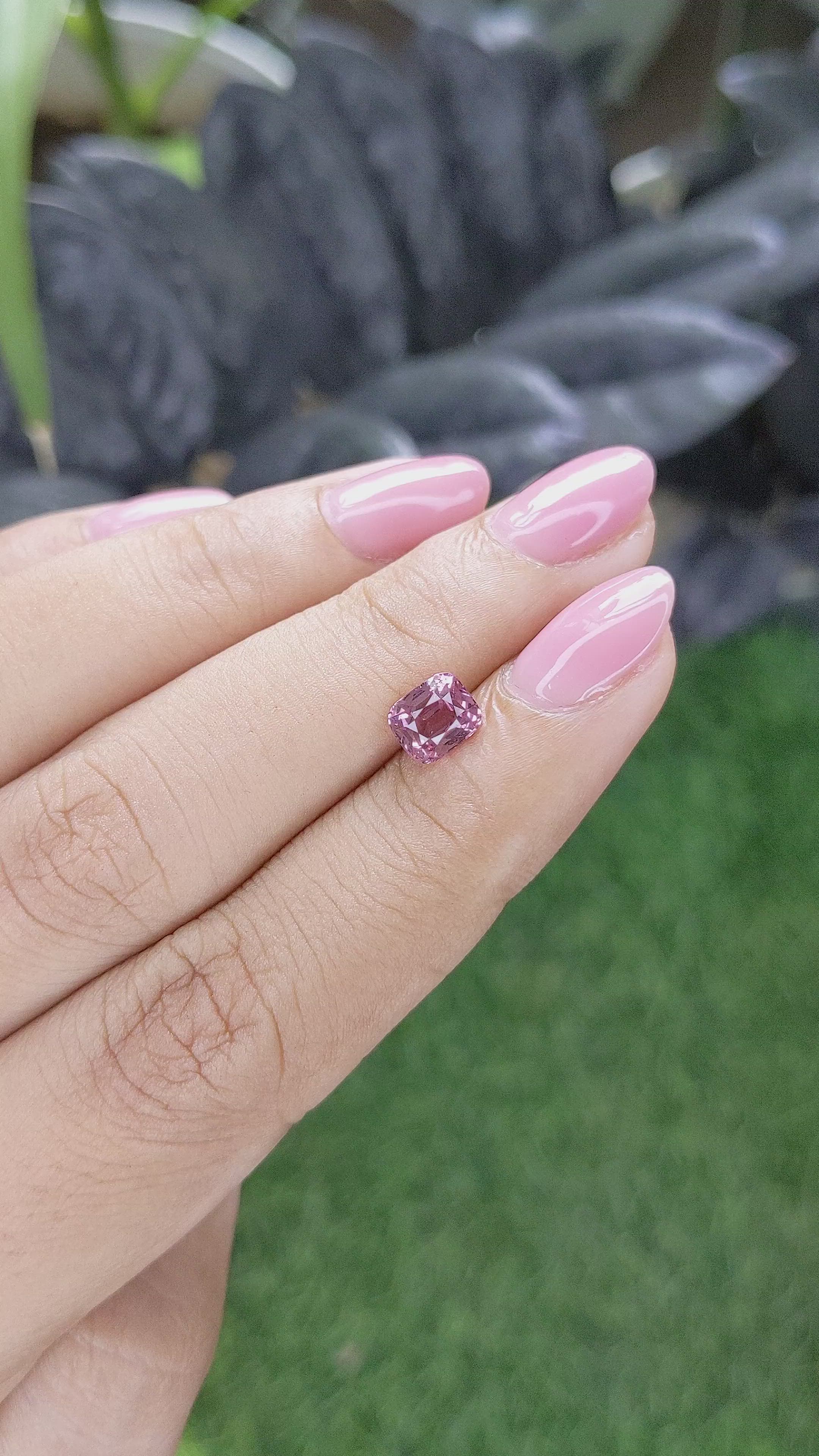 1.20 Ct. Pink Malaya Garnet from Tanzania Size Video