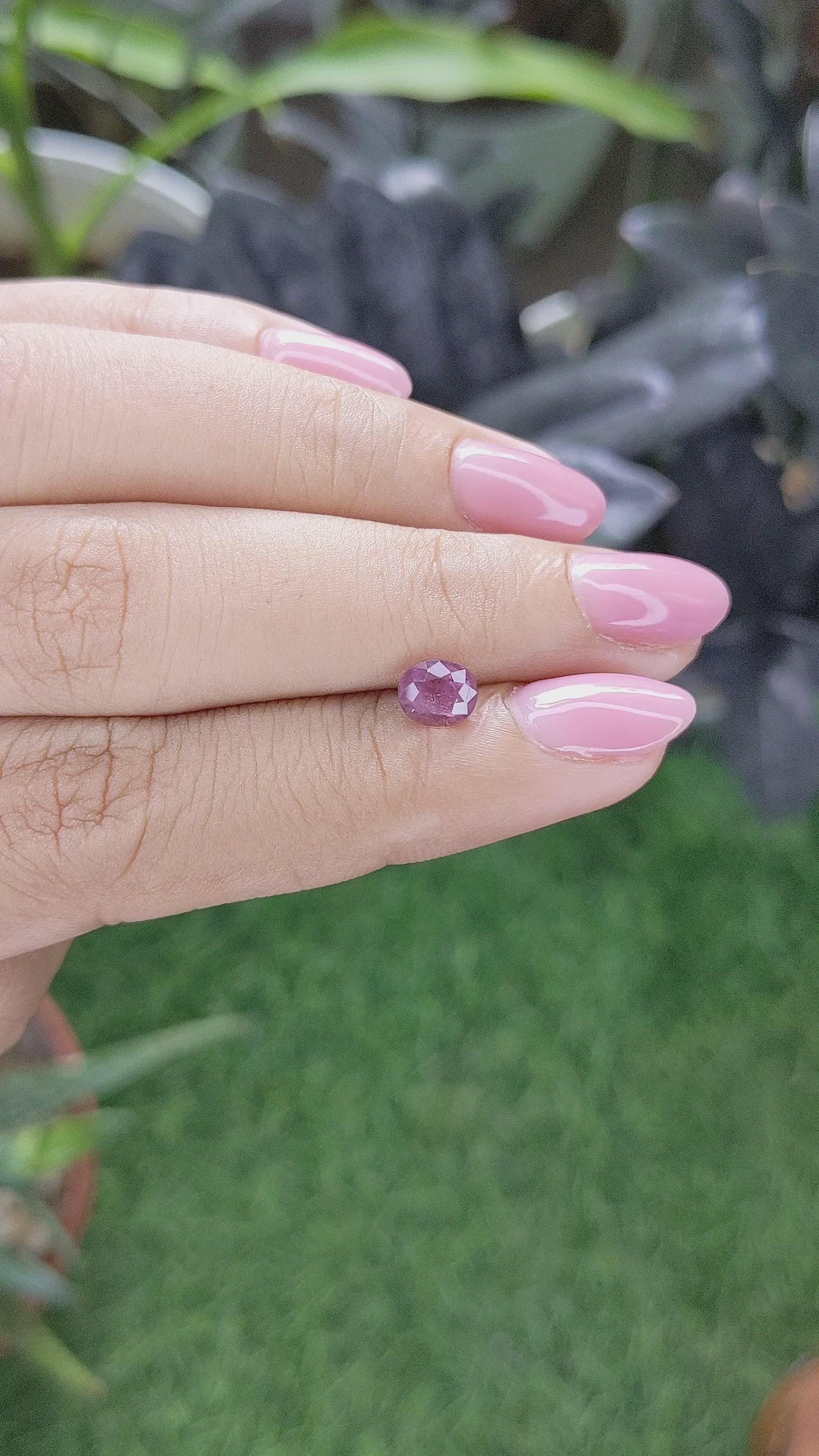 1.09 Ct. Purple Malaya Garnet from Tanzania Size Video