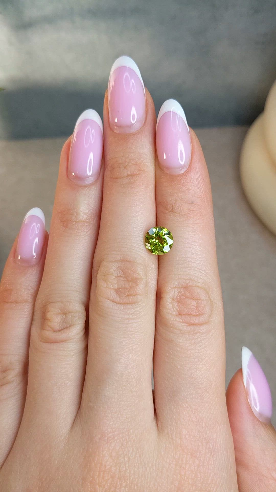 1.75 Ct. Yellowish Green Peridot from Brazil Size Video