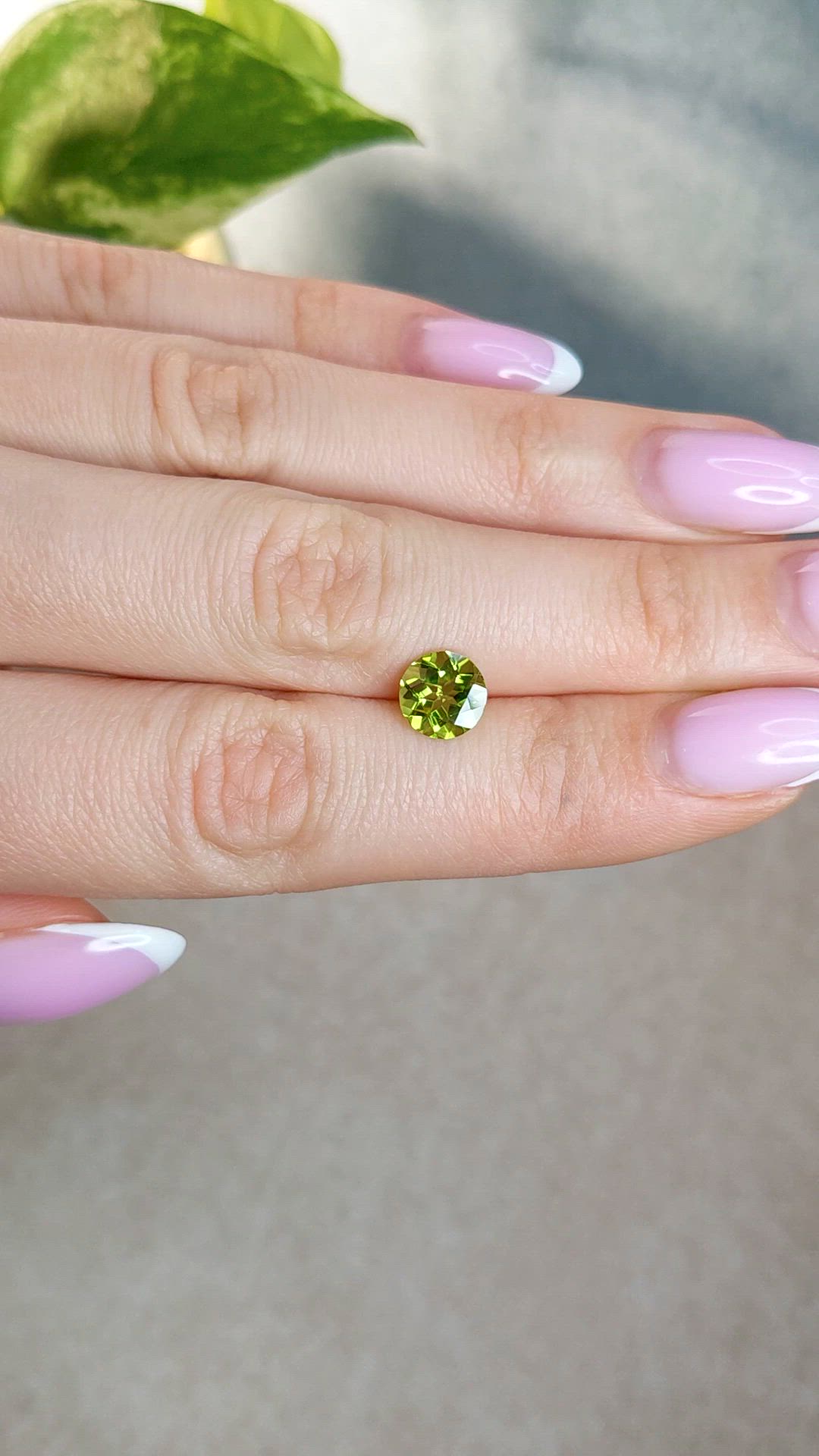 1.75 Ct. Yellowish Green Peridot from Brazil Size Video