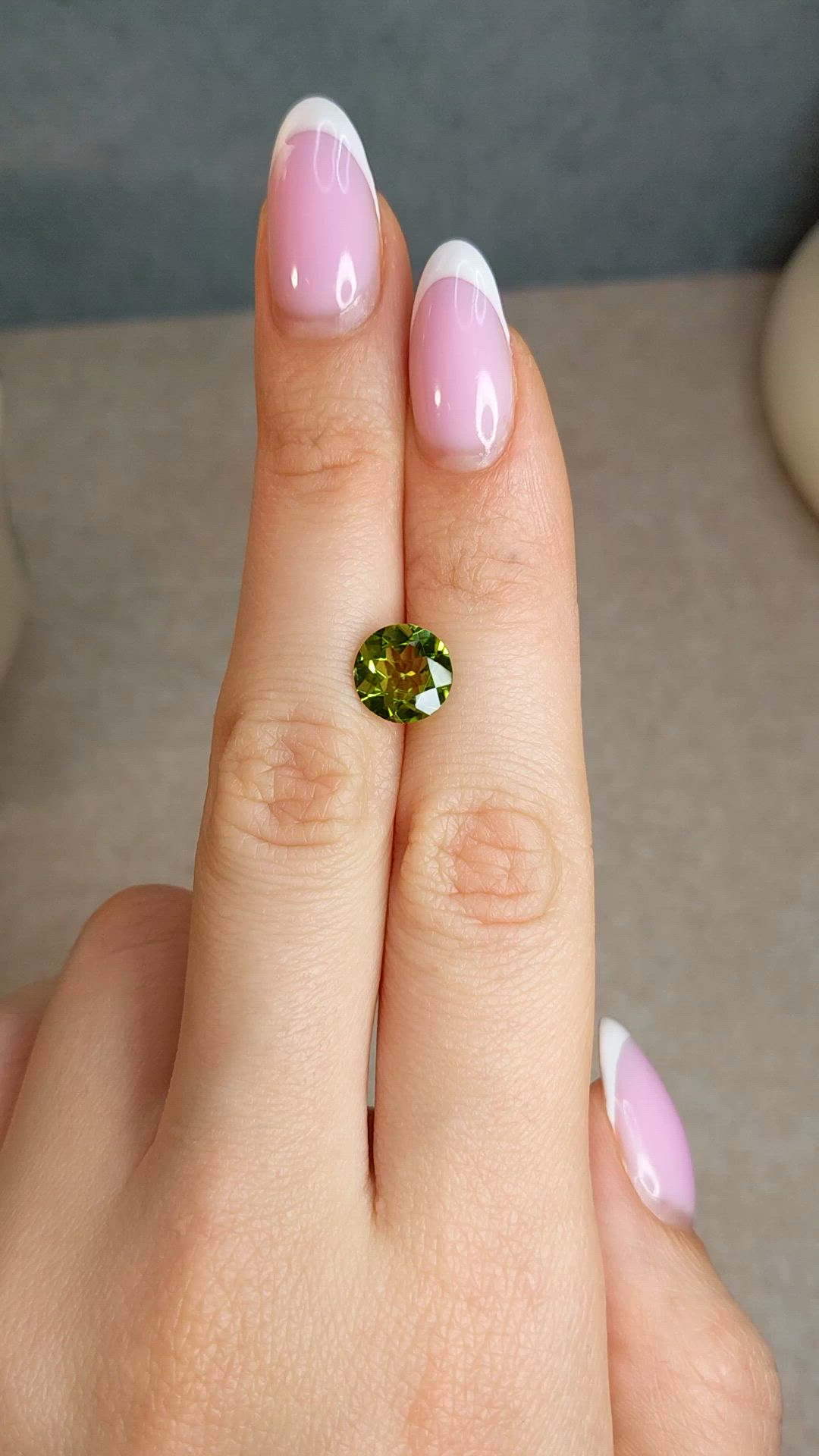 2.41 Ct. Yellowish Green Peridot from Brazil Size Video