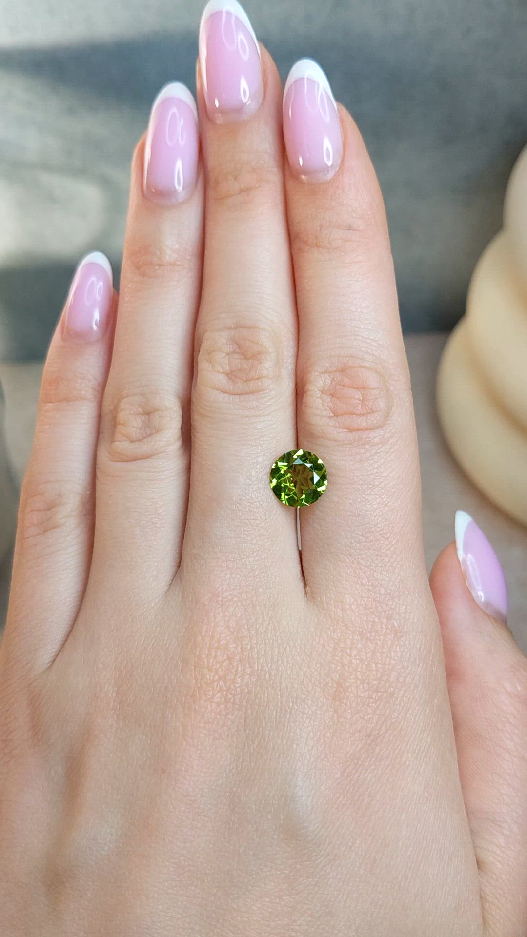 2.41 Ct. Yellowish Green Peridot from Brazil Size Video