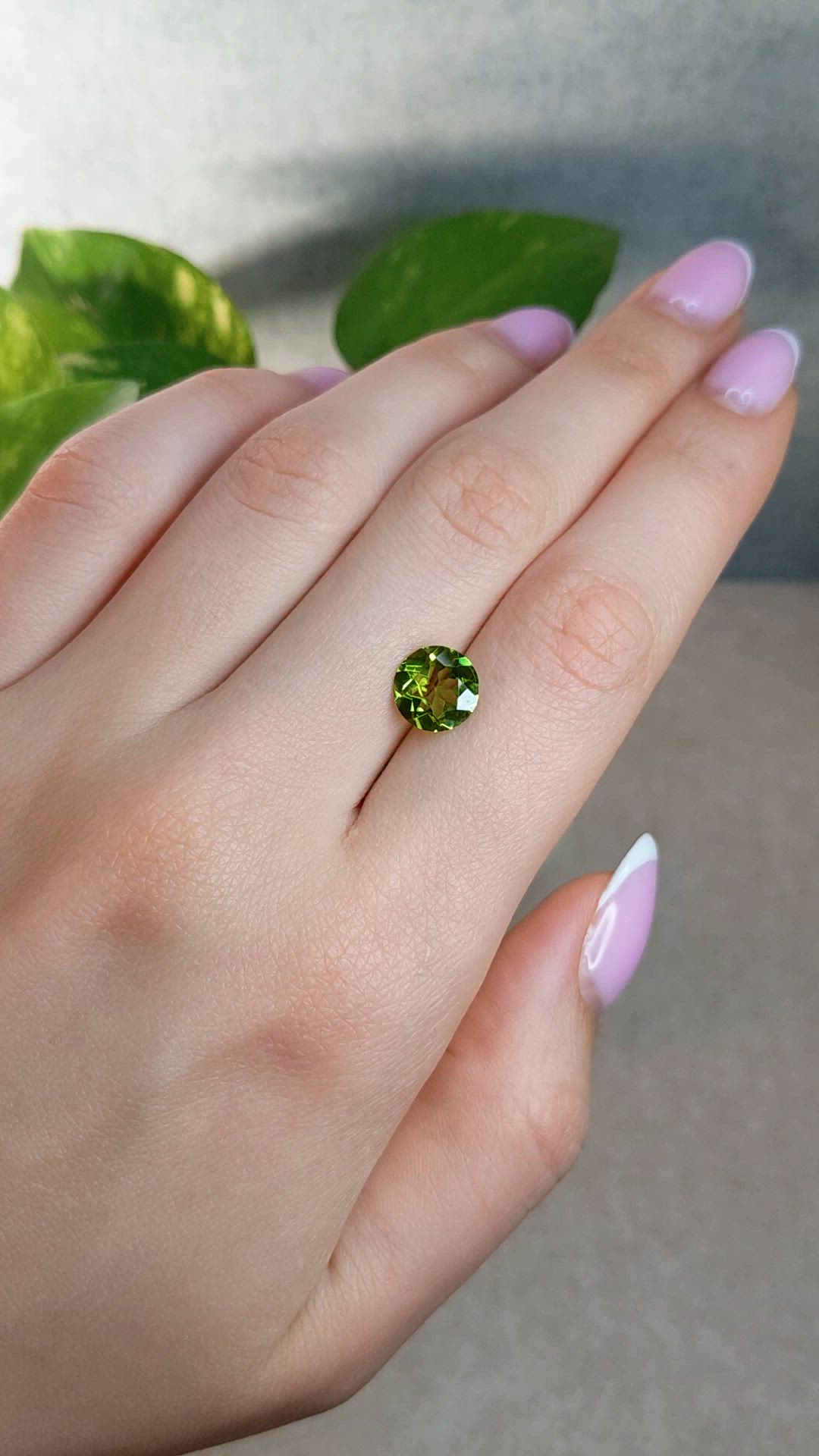 2.41 Ct. Yellowish Green Peridot from Brazil Size Video