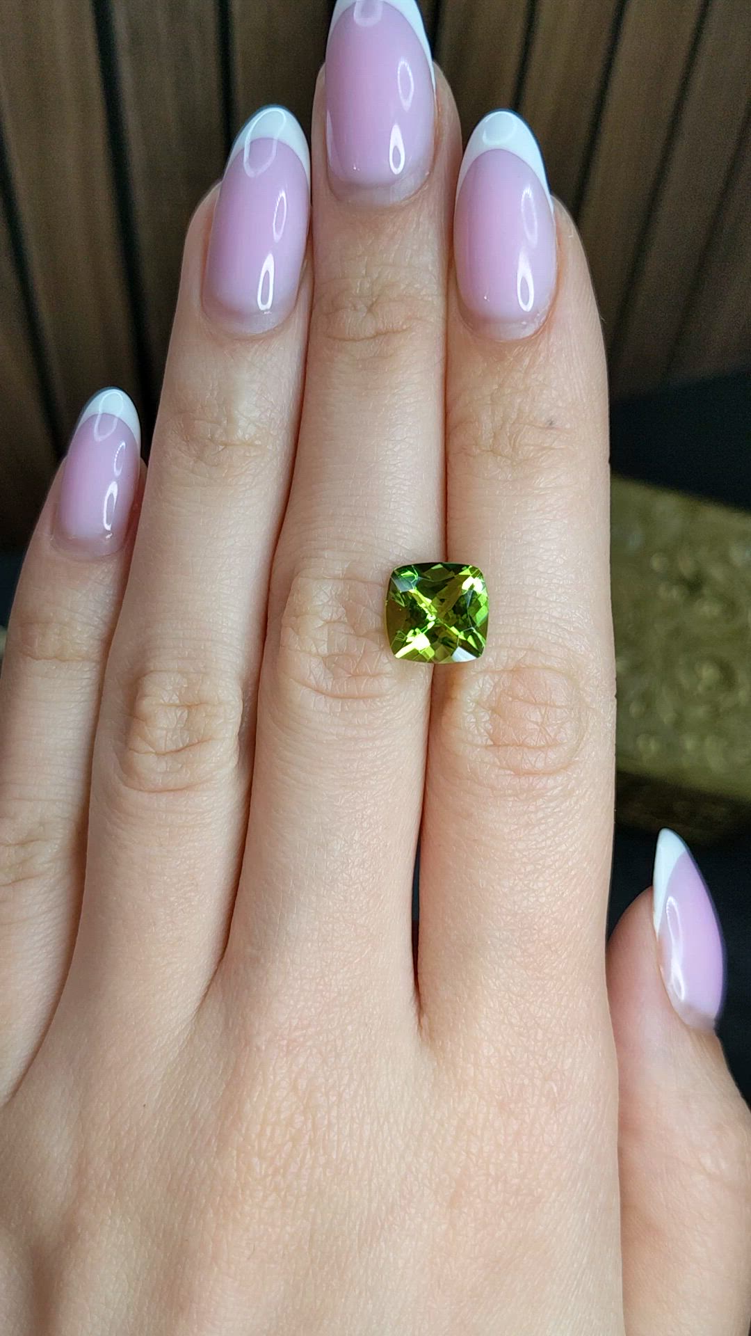 3.80 Ct. Green (Lime Green) Peridot from Brazil Size Video