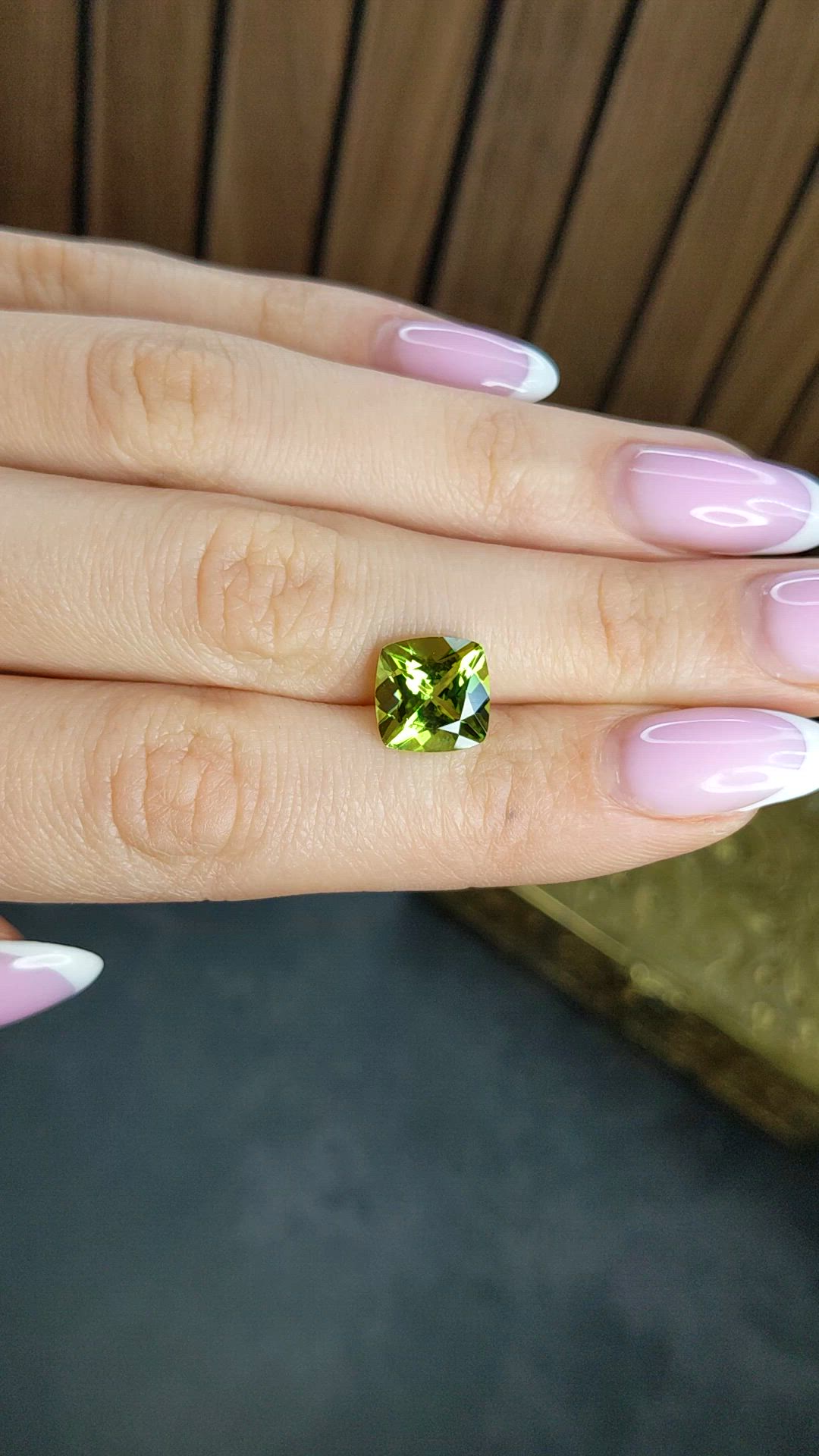 3.80 Ct. Green (Lime Green) Peridot from Brazil Size Video
