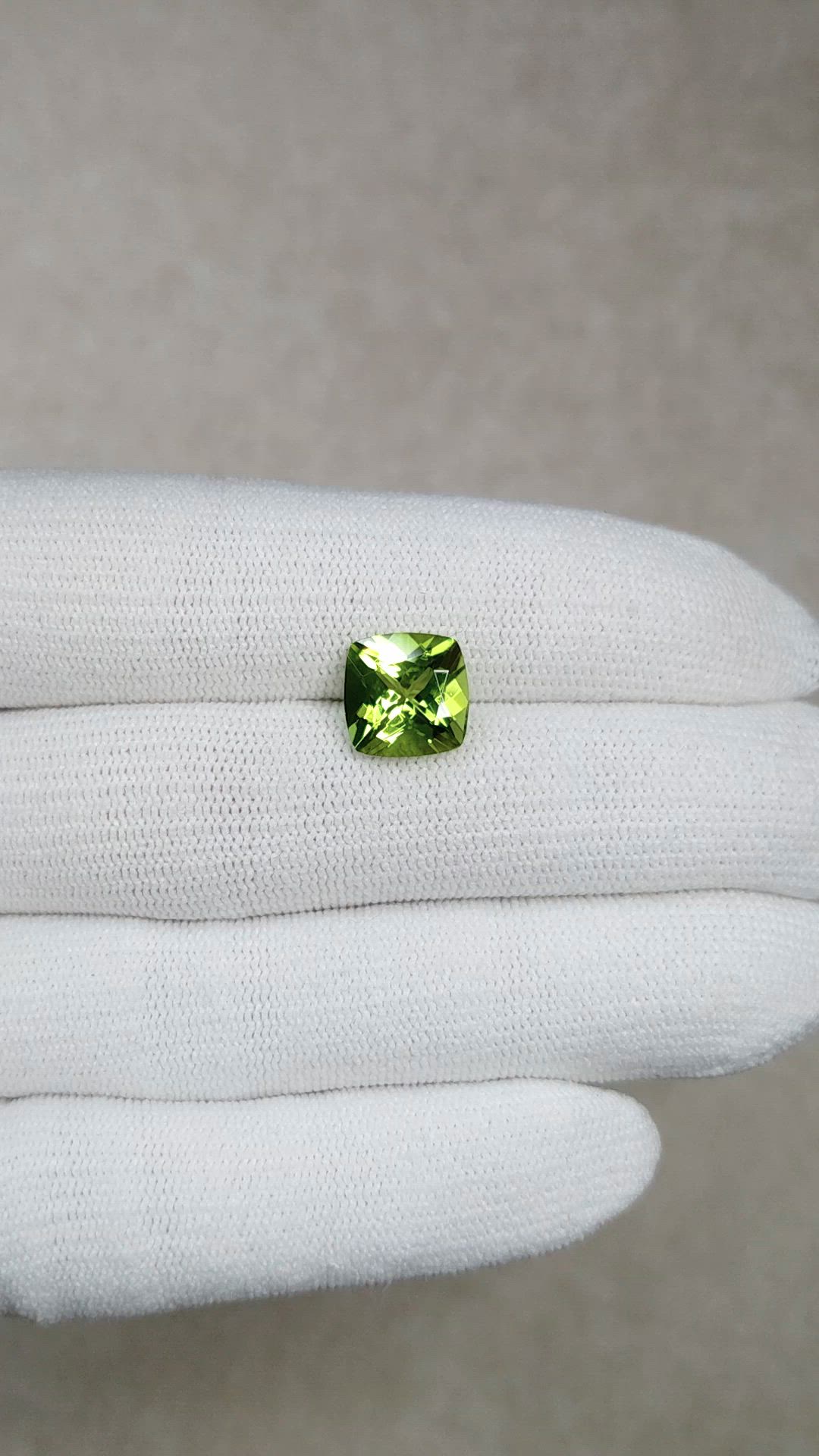 3.80 Ct. Green (Lime Green) Peridot from Brazil Size Video