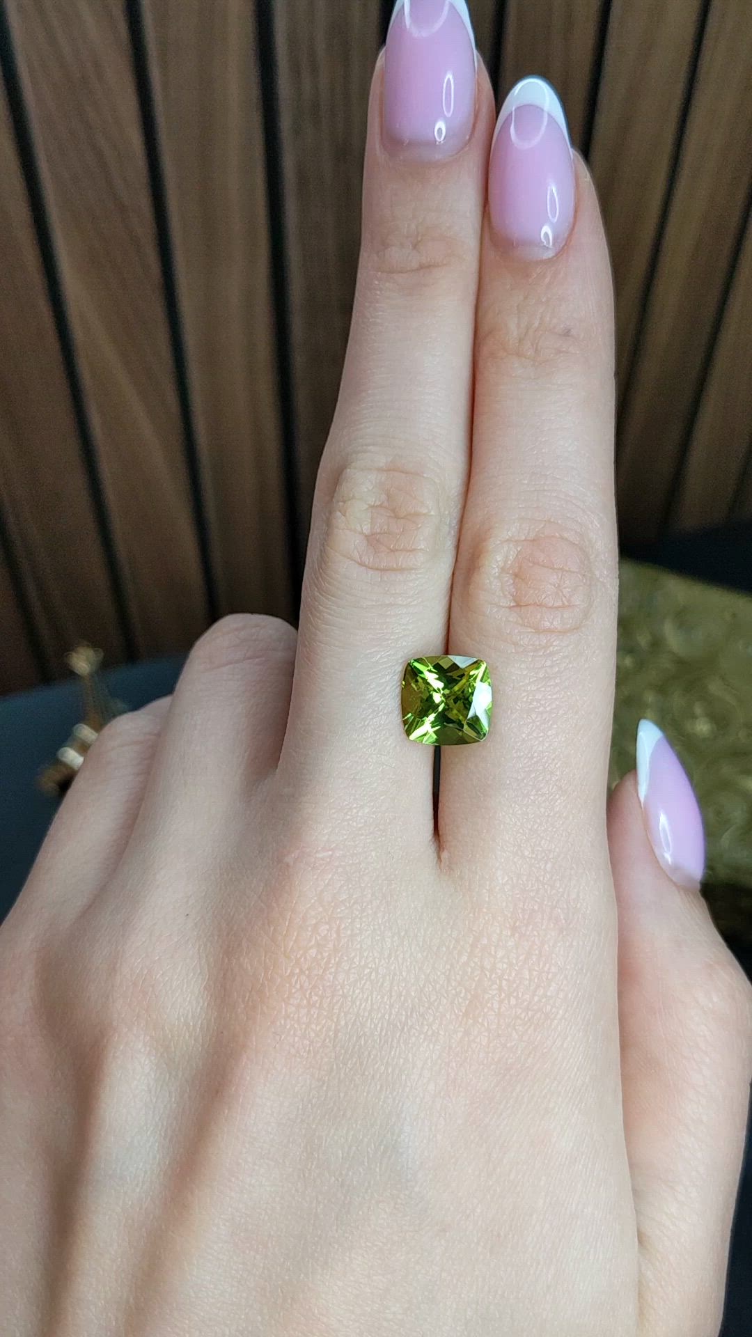 3.80 Ct. Green (Lime Green) Peridot from Brazil Size Video
