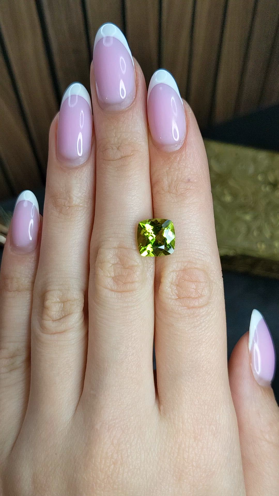 4.02 Ct. Green (Lime Green) Peridot from Brazil Size Video