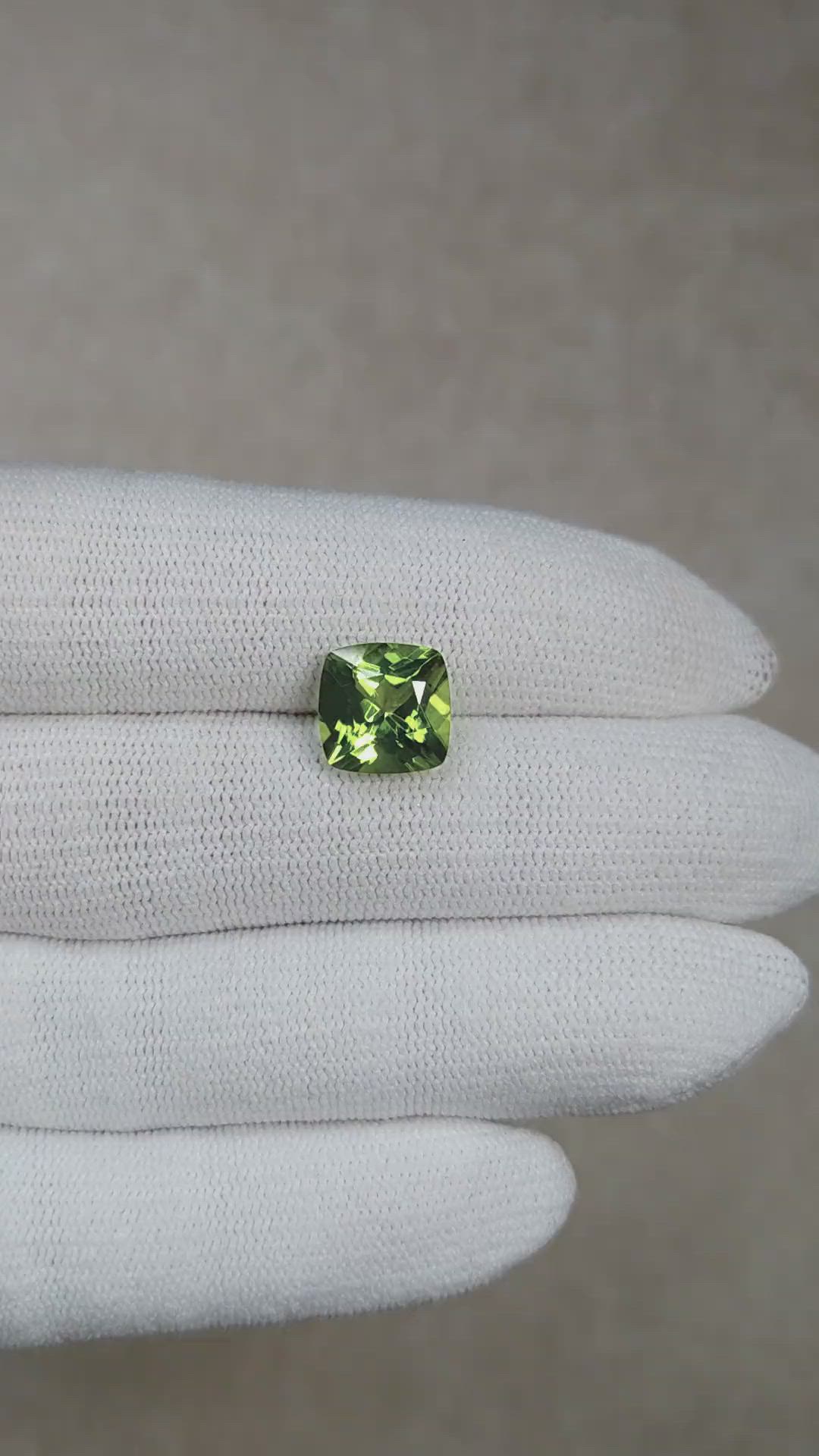 4.02 Ct. Green (Lime Green) Peridot from Brazil Size Video