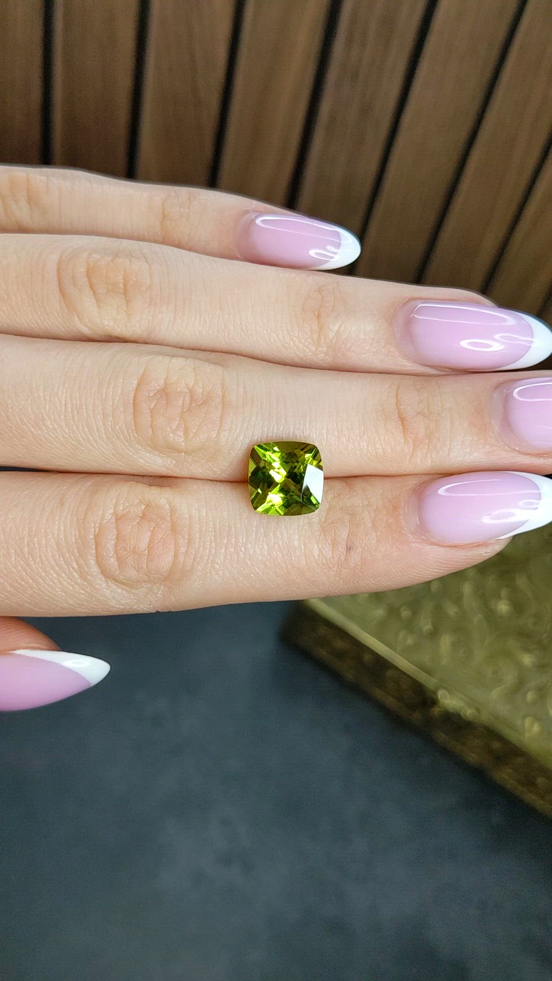 4.02 Ct. Green (Lime Green) Peridot from Brazil Size Video
