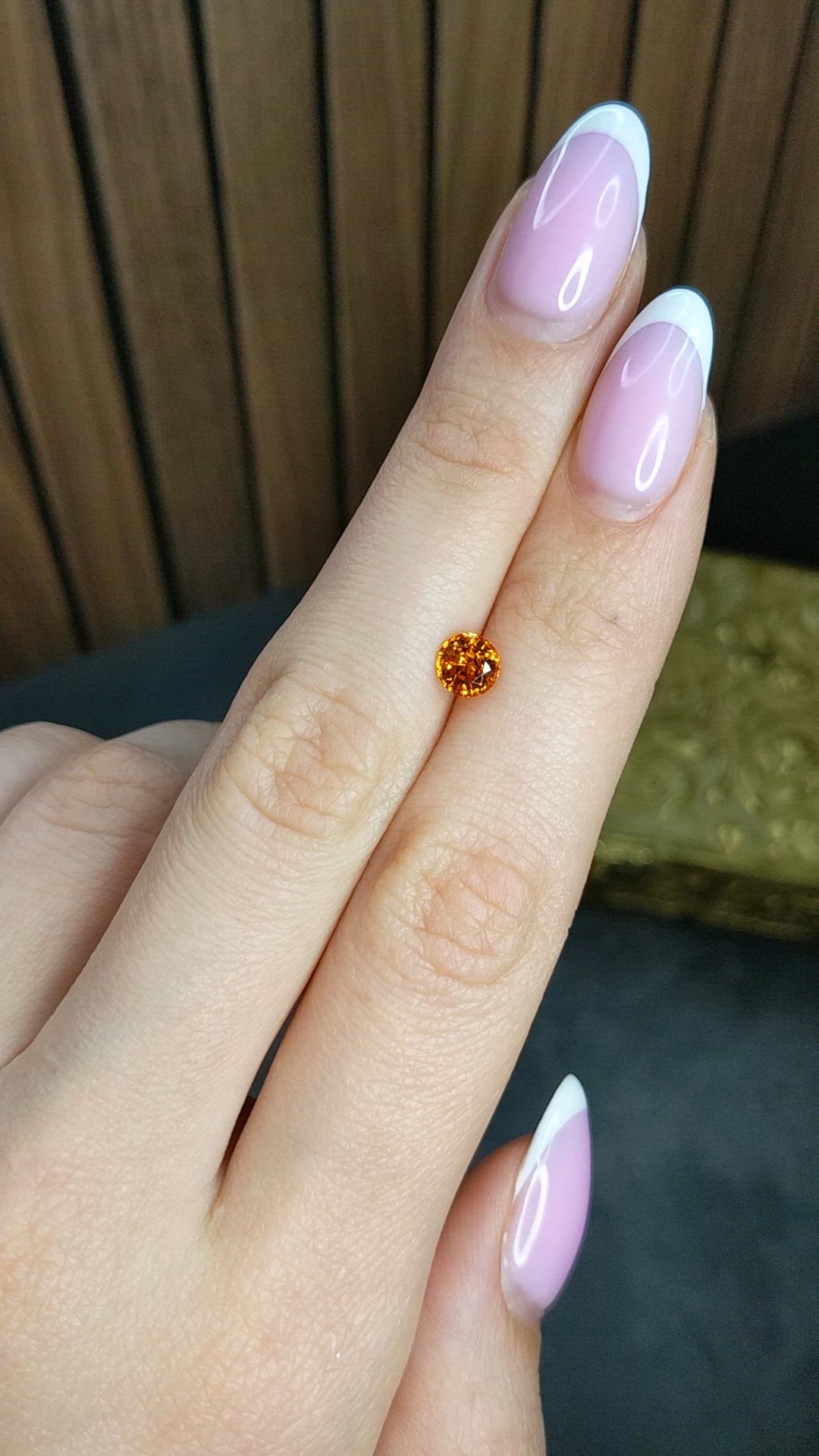 0.97 Ct. Orange Spessartite Garnet from Madagascar Size Video