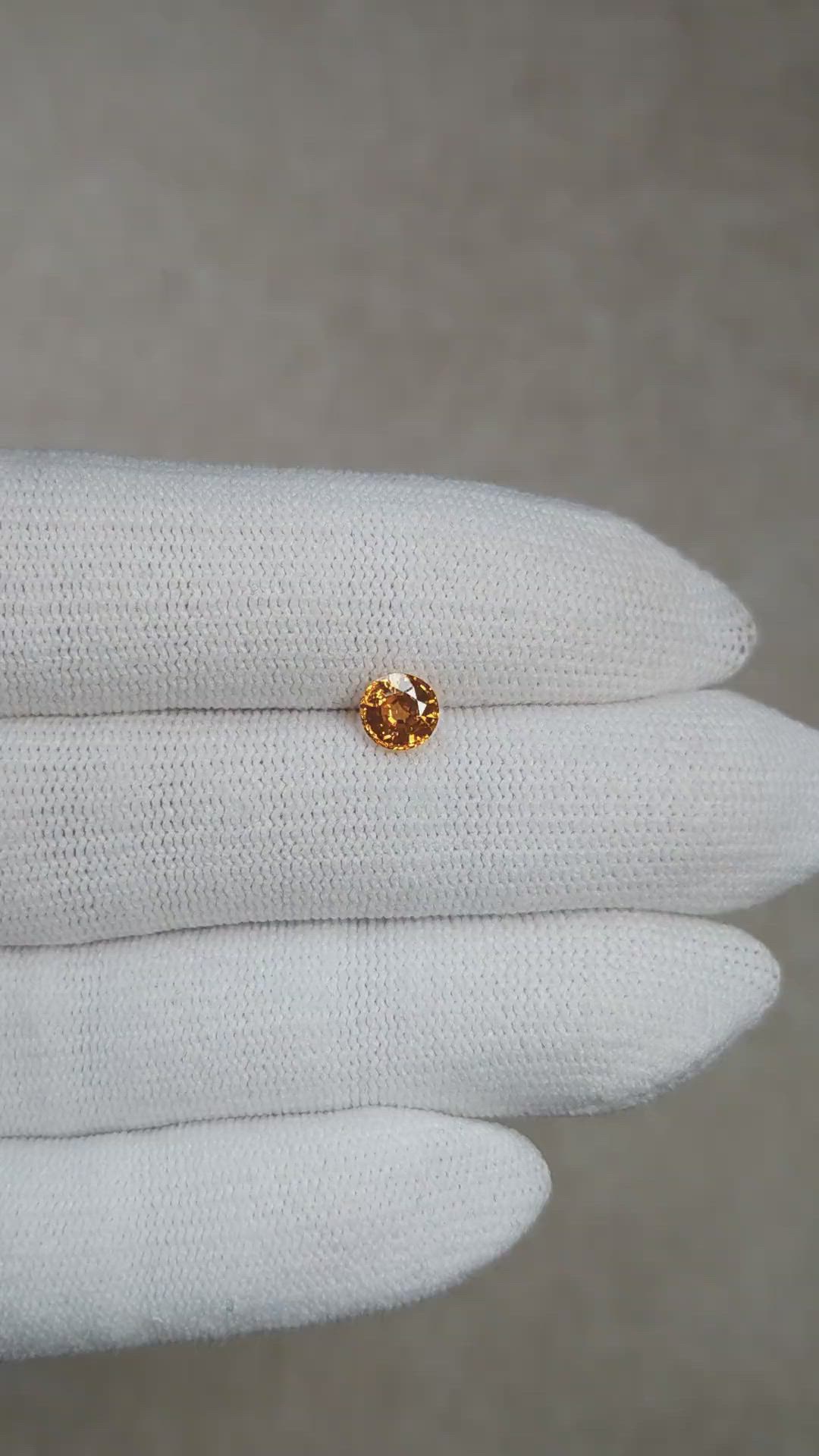 0.97 Ct. Orange Spessartite Garnet from Madagascar Size Video