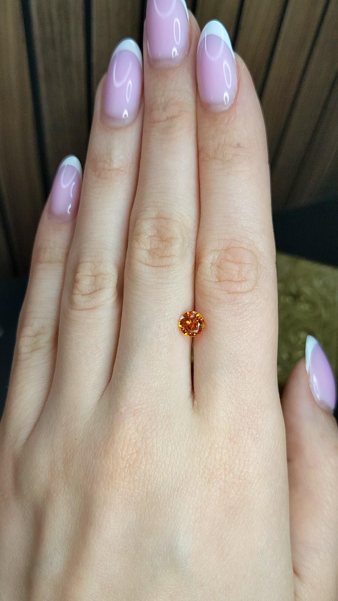 1.27 Ct. Orange Spessartite Garnet from Madagascar Size Video