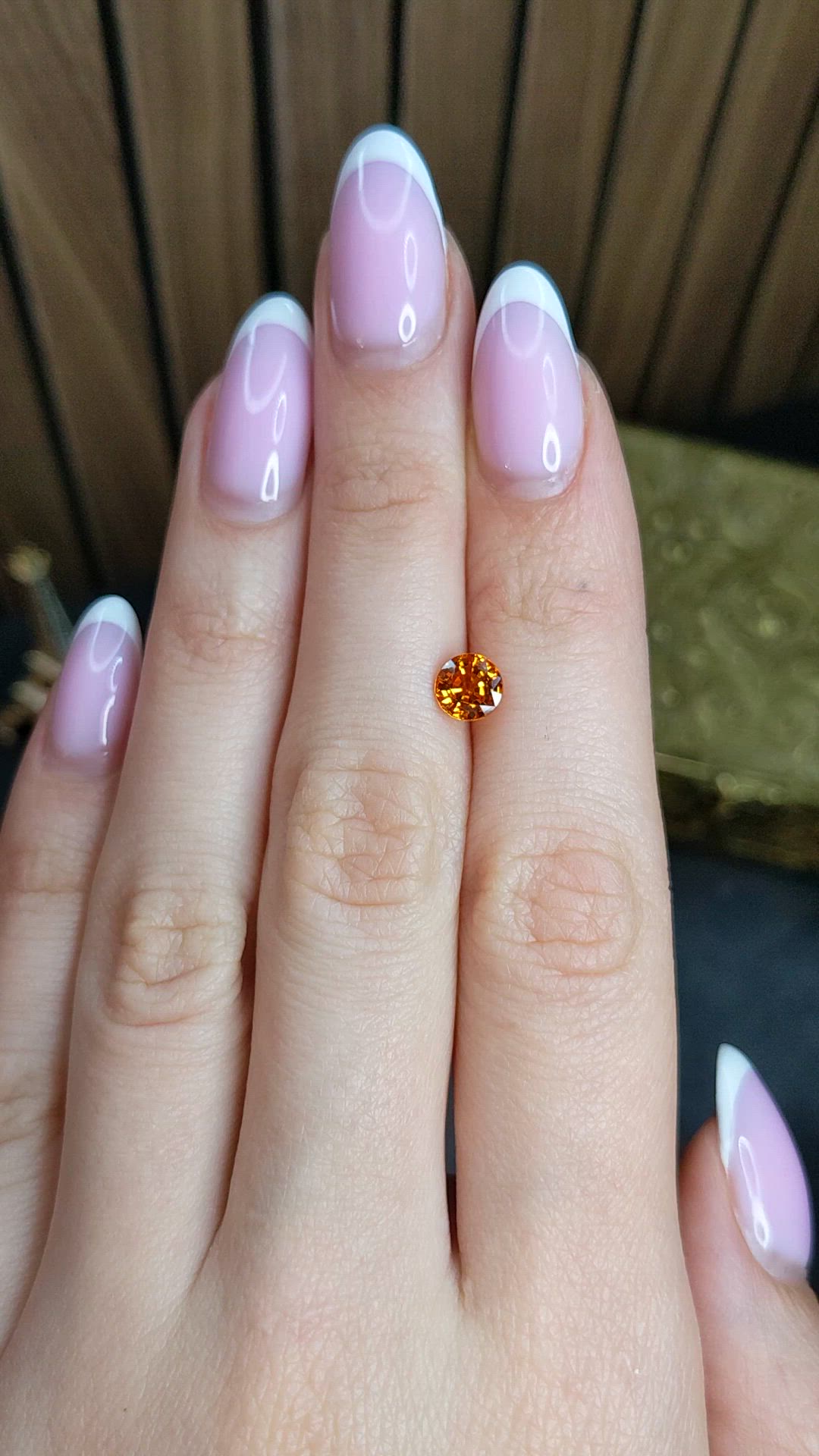 1.27 Ct. Orange Spessartite Garnet from Madagascar Size Video
