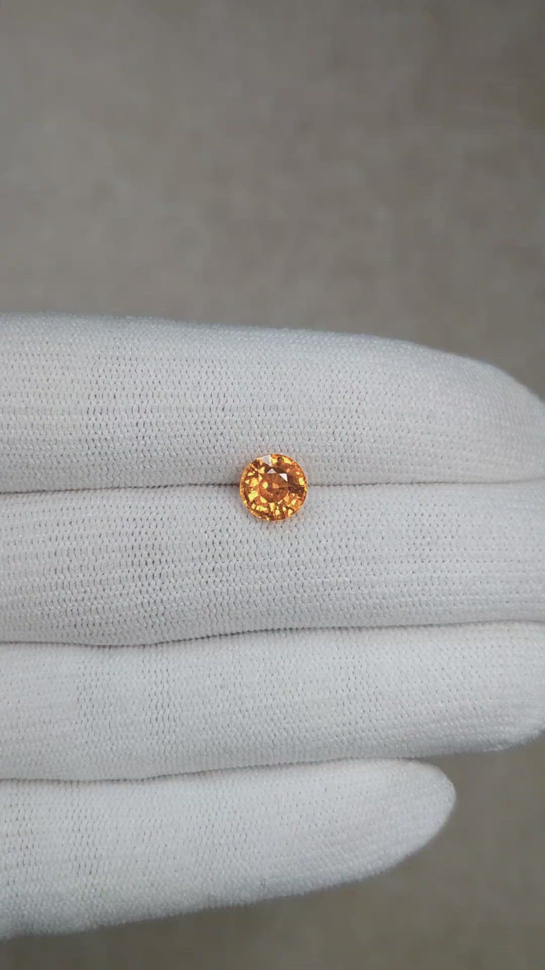 2.33 Ct. Orange Spessartite Garnet from Madagascar Size Video