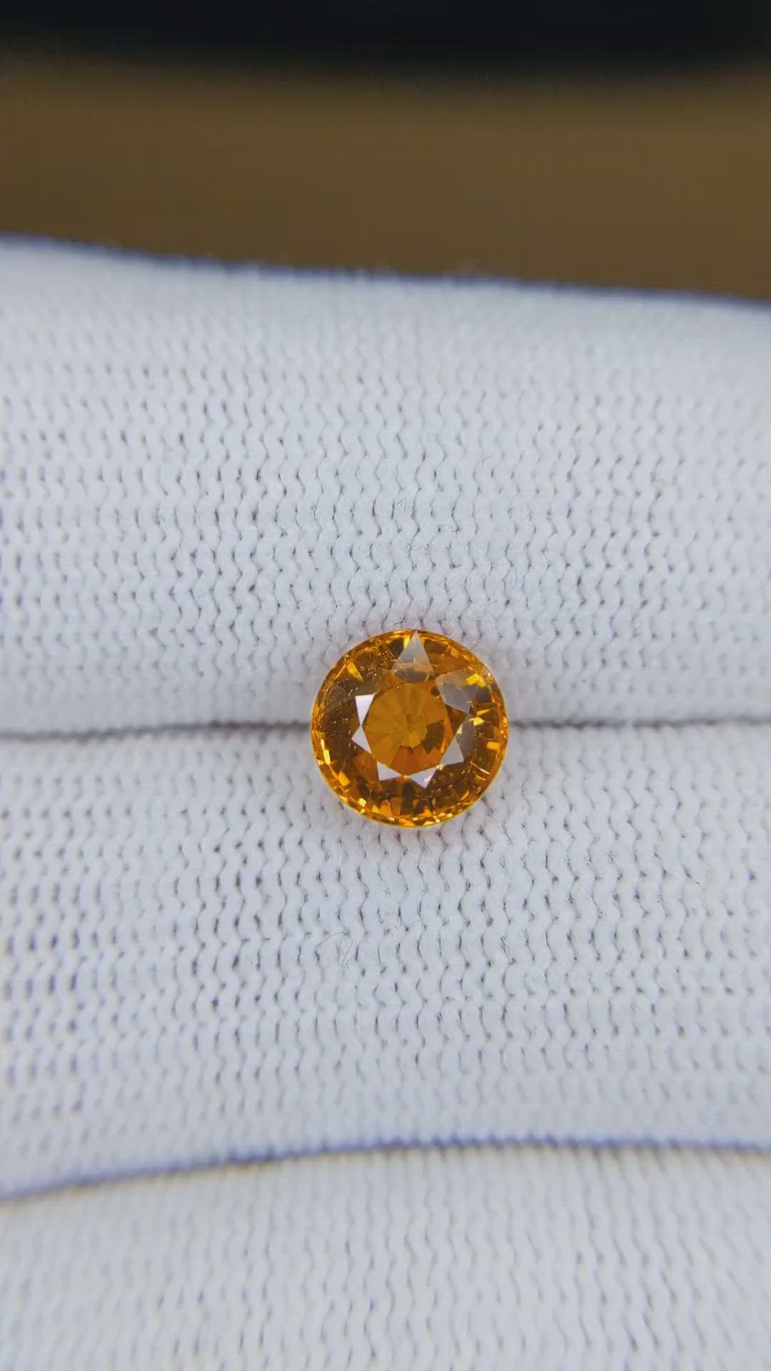 2.33 Ct. Orange Spessartite Garnet from Madagascar Size Video