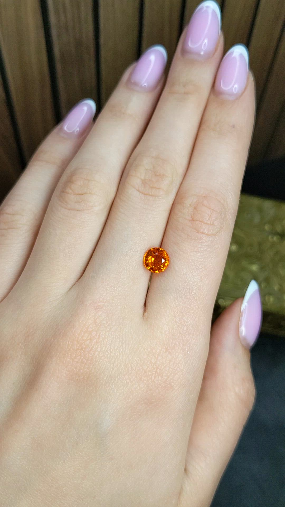 2.33 Ct. Orange Spessartite Garnet from Madagascar Size Video
