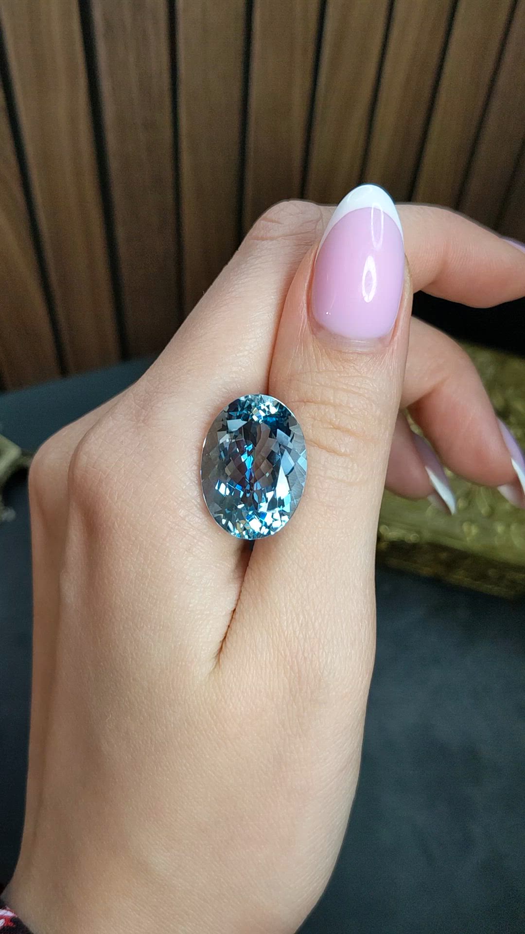 20.61 Ct. Blue Aquamarine from Brazil Size Video