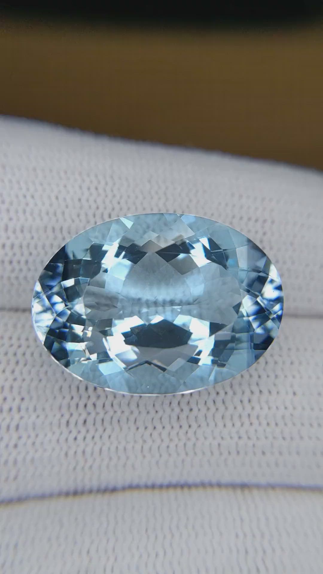 20.61 Ct. Blue Aquamarine from Brazil Size Video