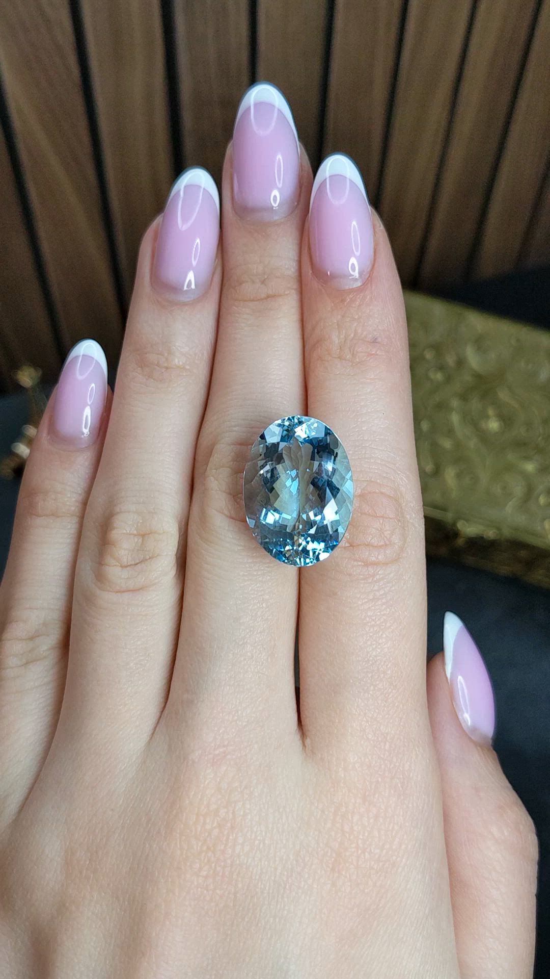 20.61 Ct. Blue Aquamarine from Brazil Size Video