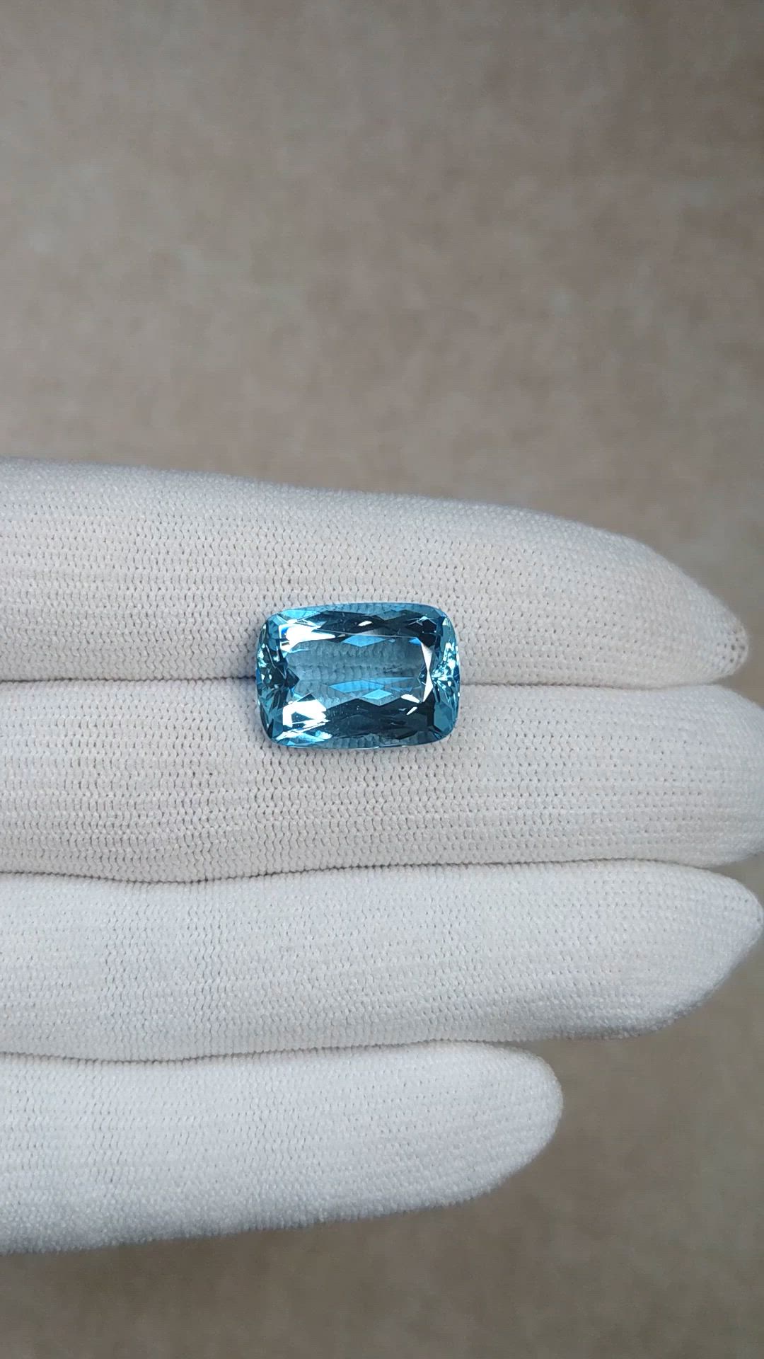 12.08 Ct. Blue Aquamarine from Brazil Size Video
