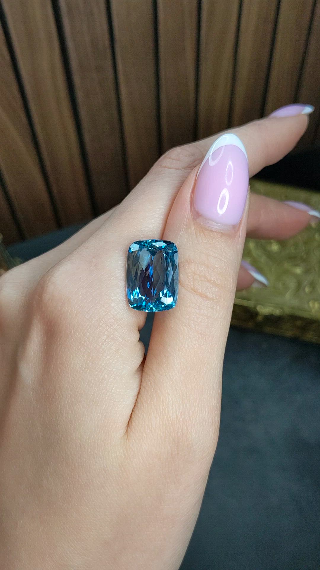 12.08 Ct. Blue Aquamarine from Brazil Size Video