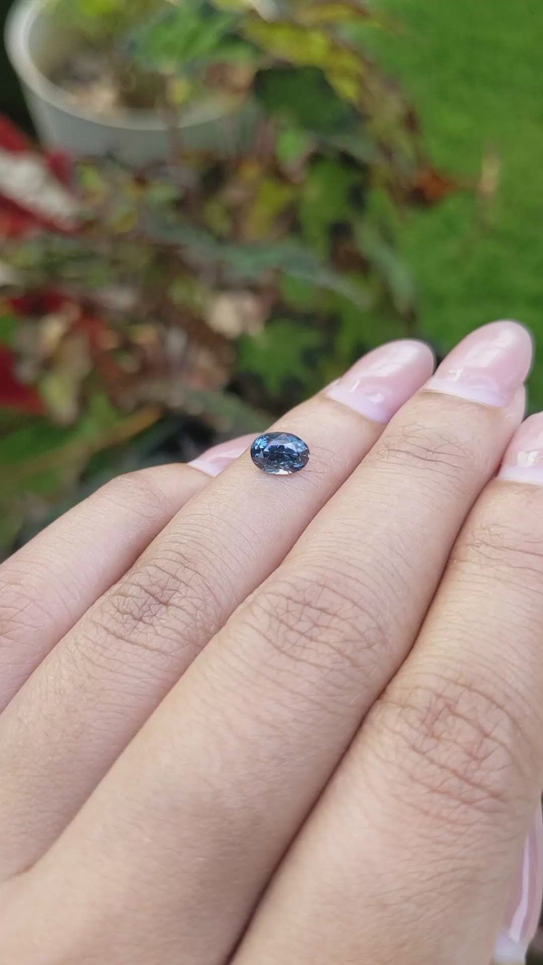 1.02 Ct. Blue Spinel from Ceylon (Sri Lanka) Size Video
