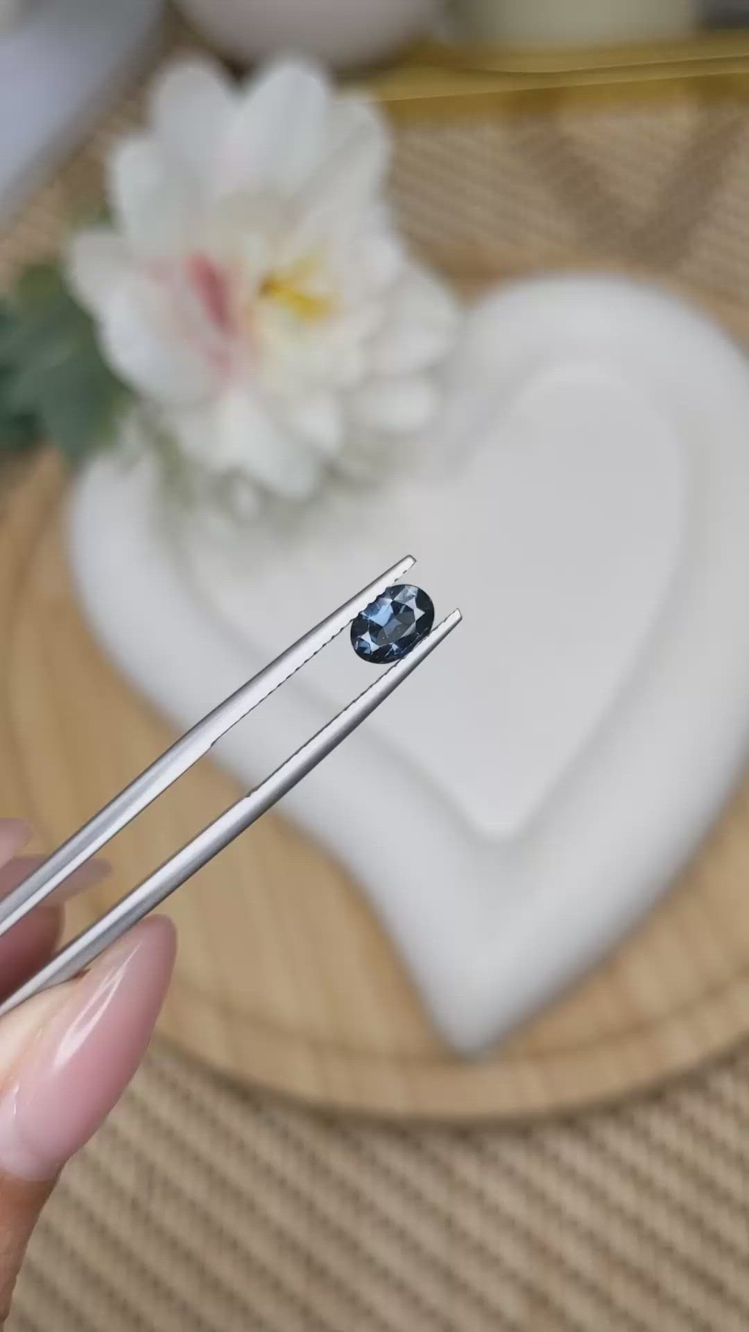 0.59 Ct. Blue Spinel from Ceylon (Sri Lanka) Size Video
