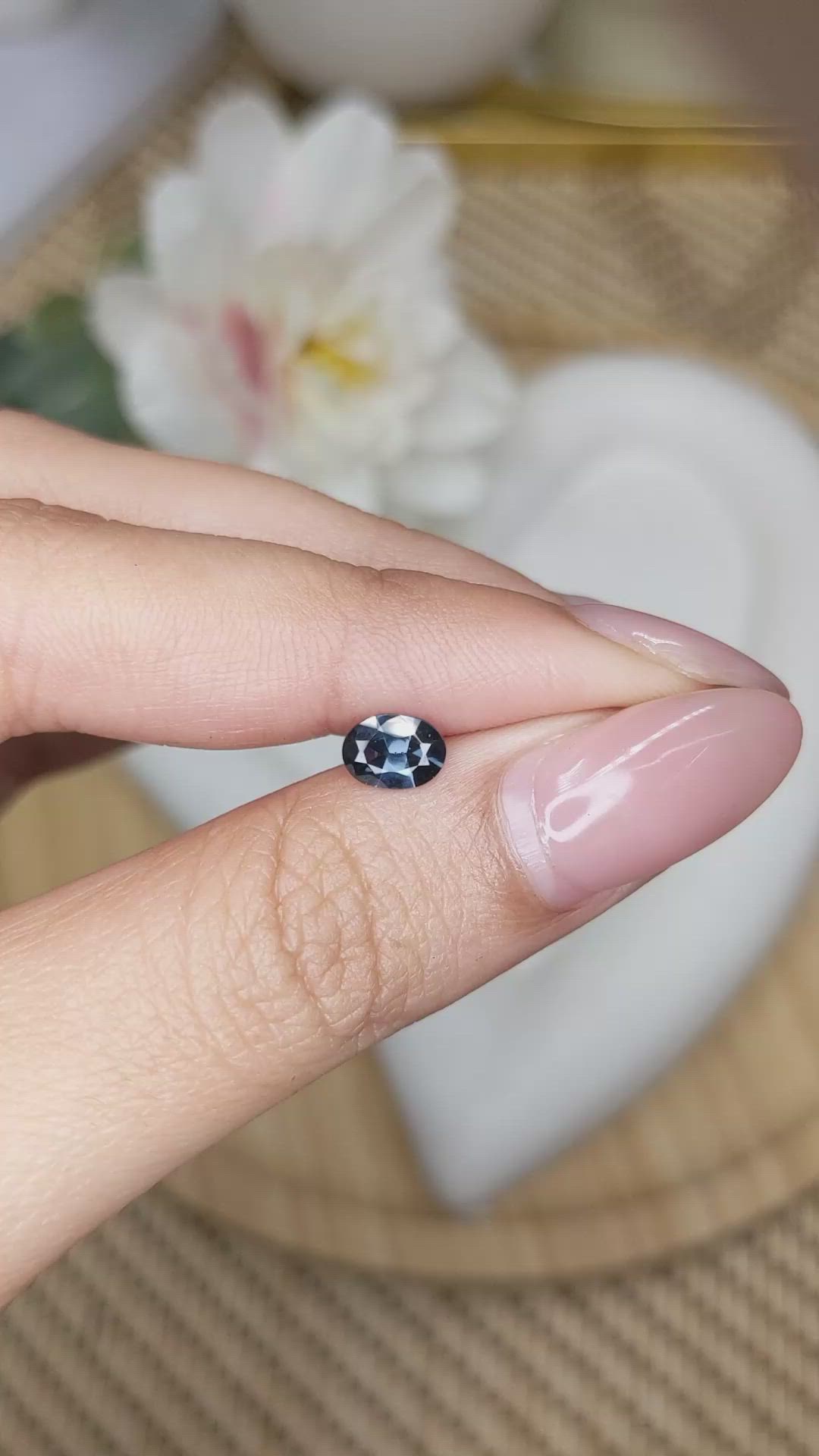 0.59 Ct. Blue Spinel from Ceylon (Sri Lanka) Size Video