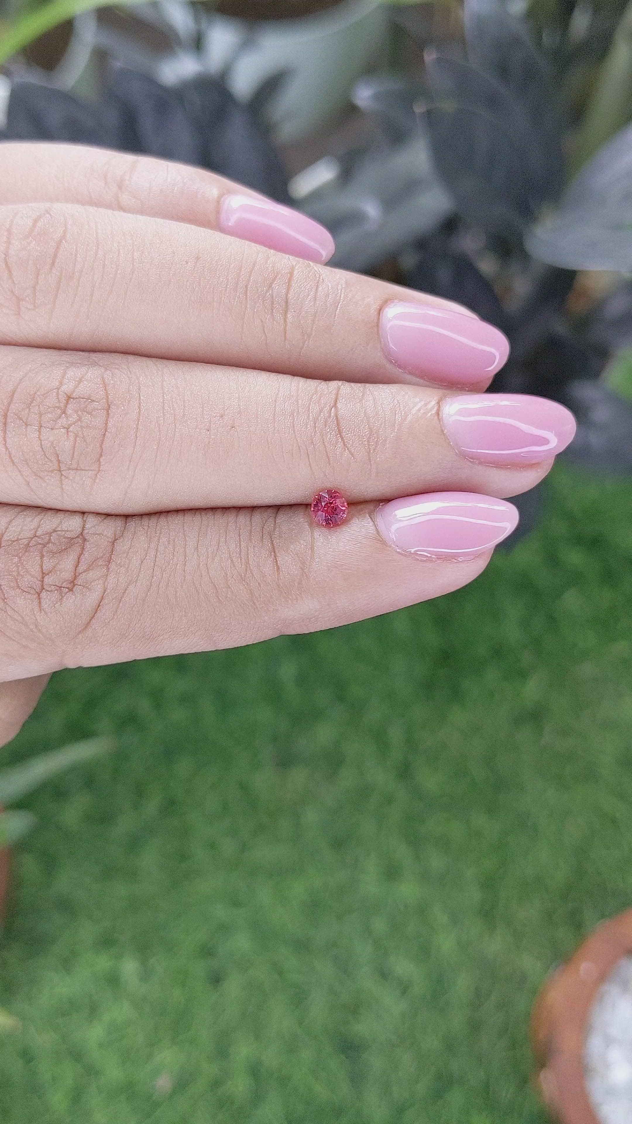 0.22 Ct. Reddish Pink Spinel from Tanzania Size Video