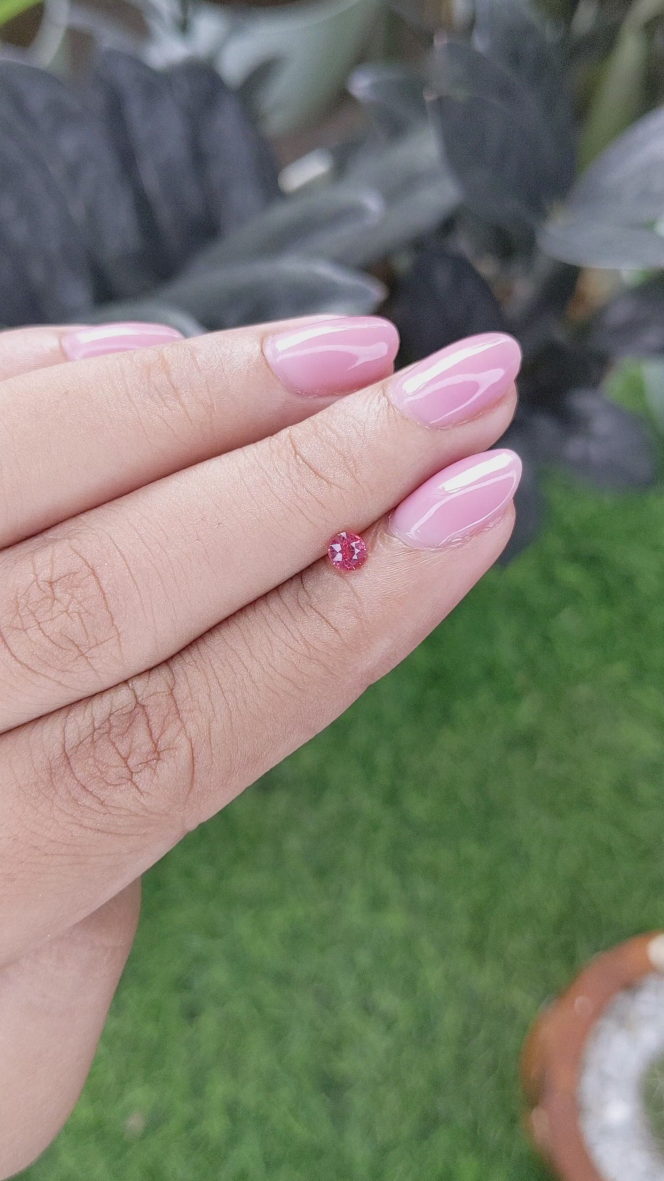 0.22 Ct. Reddish Pink Spinel from Tanzania Size Video