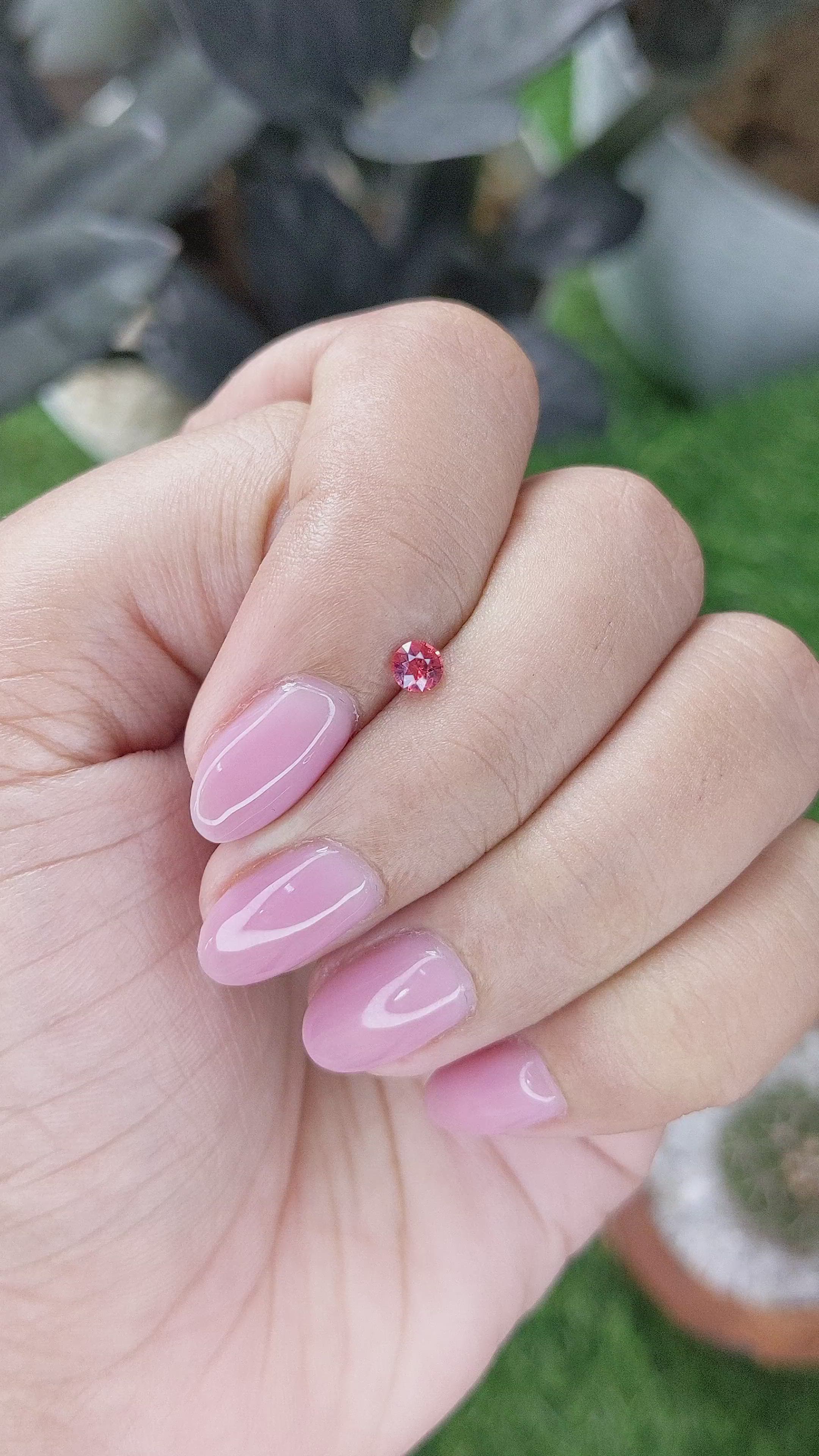 0.22 Ct. Reddish Pink Spinel from Tanzania Size Video