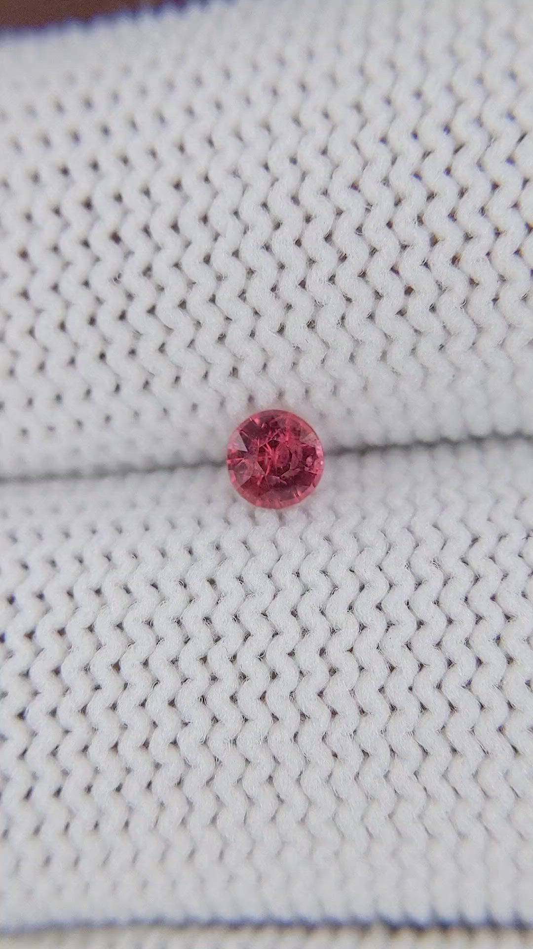 0.22 Ct. Reddish Pink Spinel from Tanzania Size Video