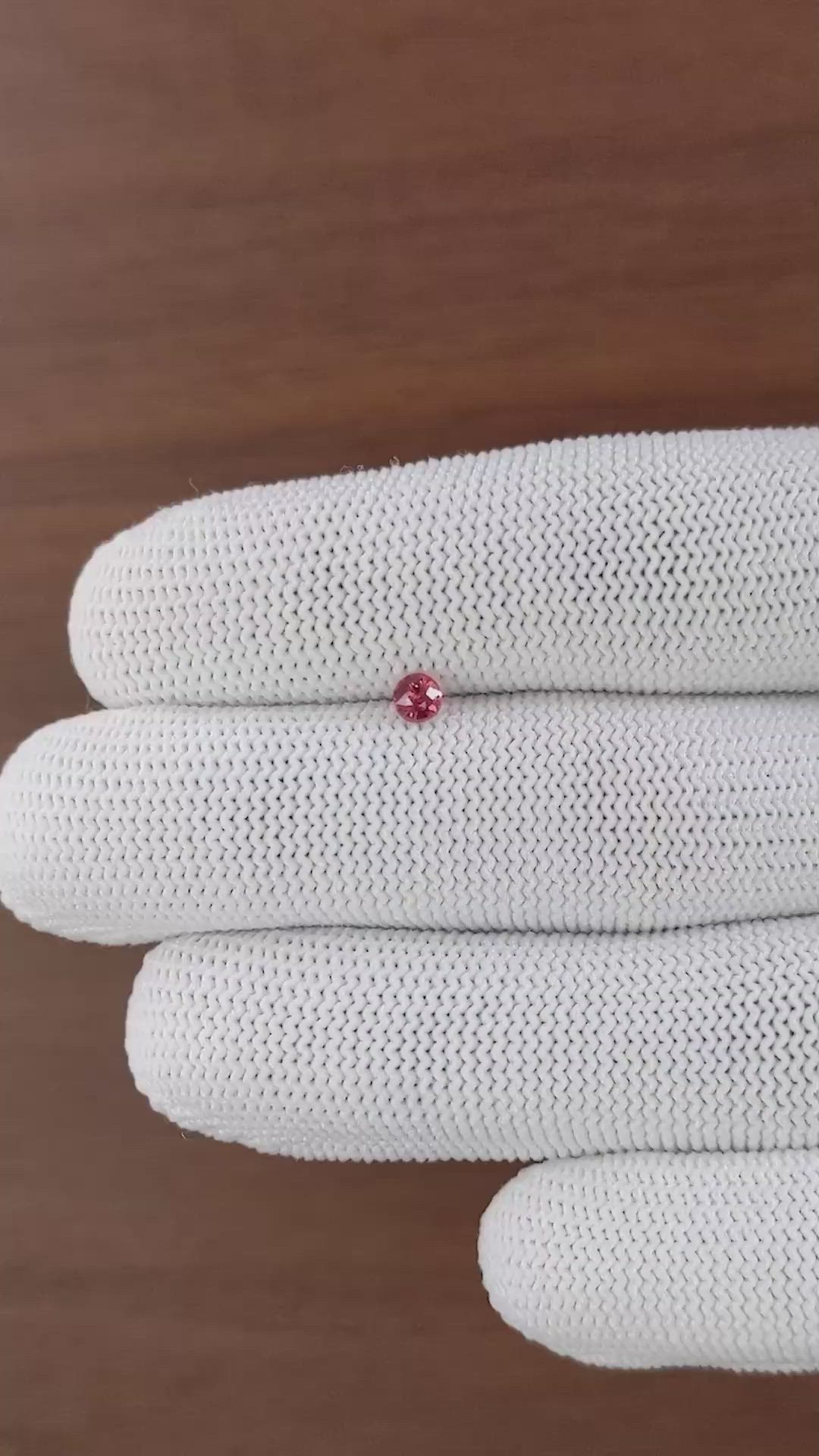 0.22 Ct. Reddish Pink Spinel from Tanzania Size Video