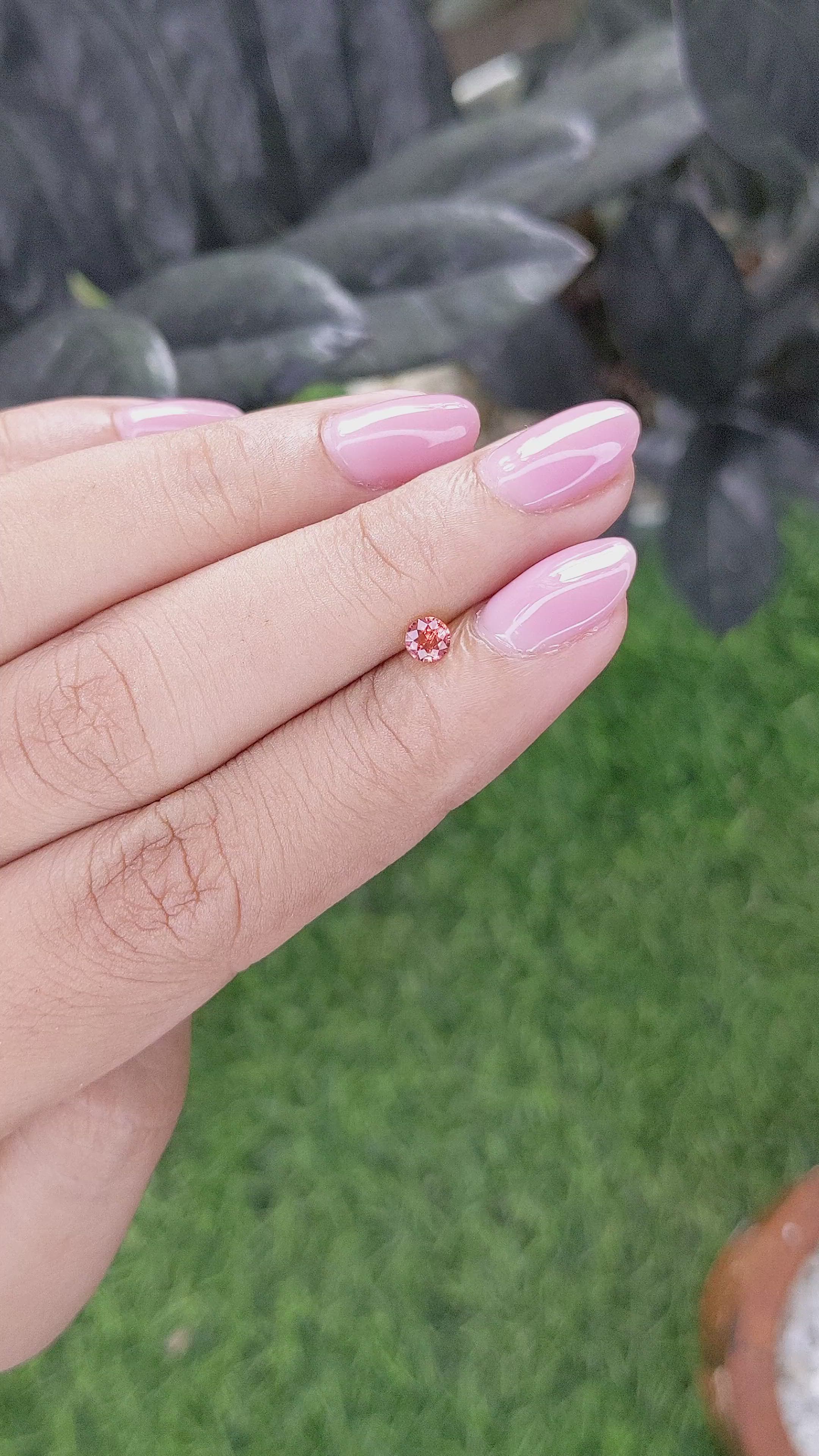 0.20 Ct. Pinkish Orange Spinel from Tanzania Size Video